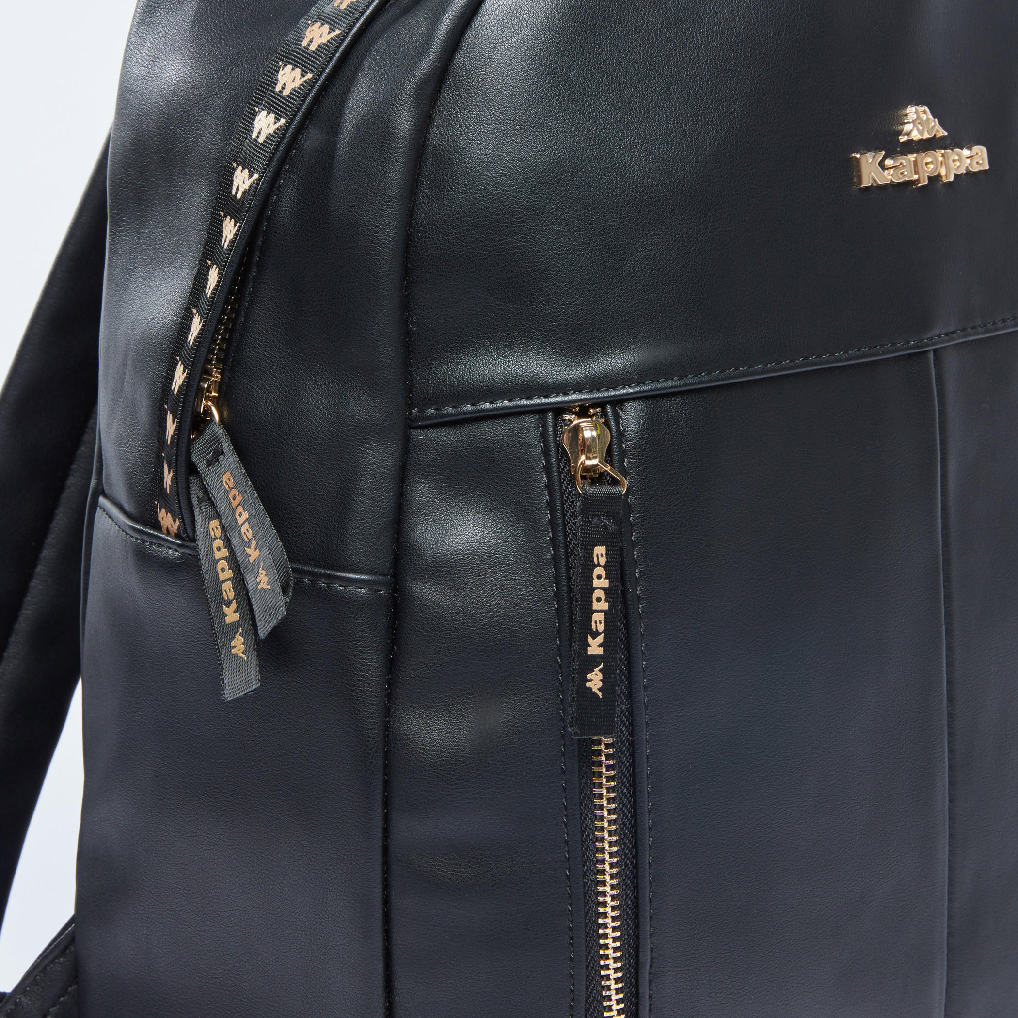 Kappa Tape Detail Backpack with Zip Closure and Adjustable Straps-men-bags-image-3