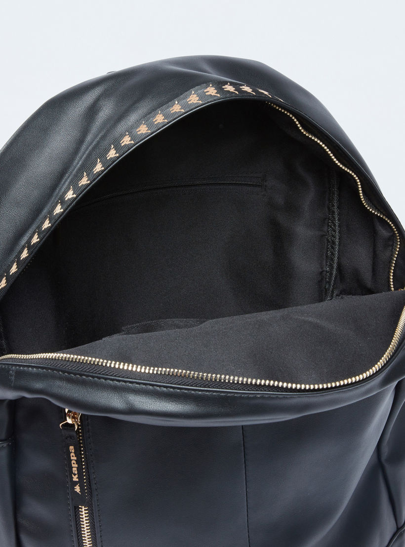 Kappa Tape Detail Backpack with Zip Closure and Adjustable Straps-men-bags-image-4