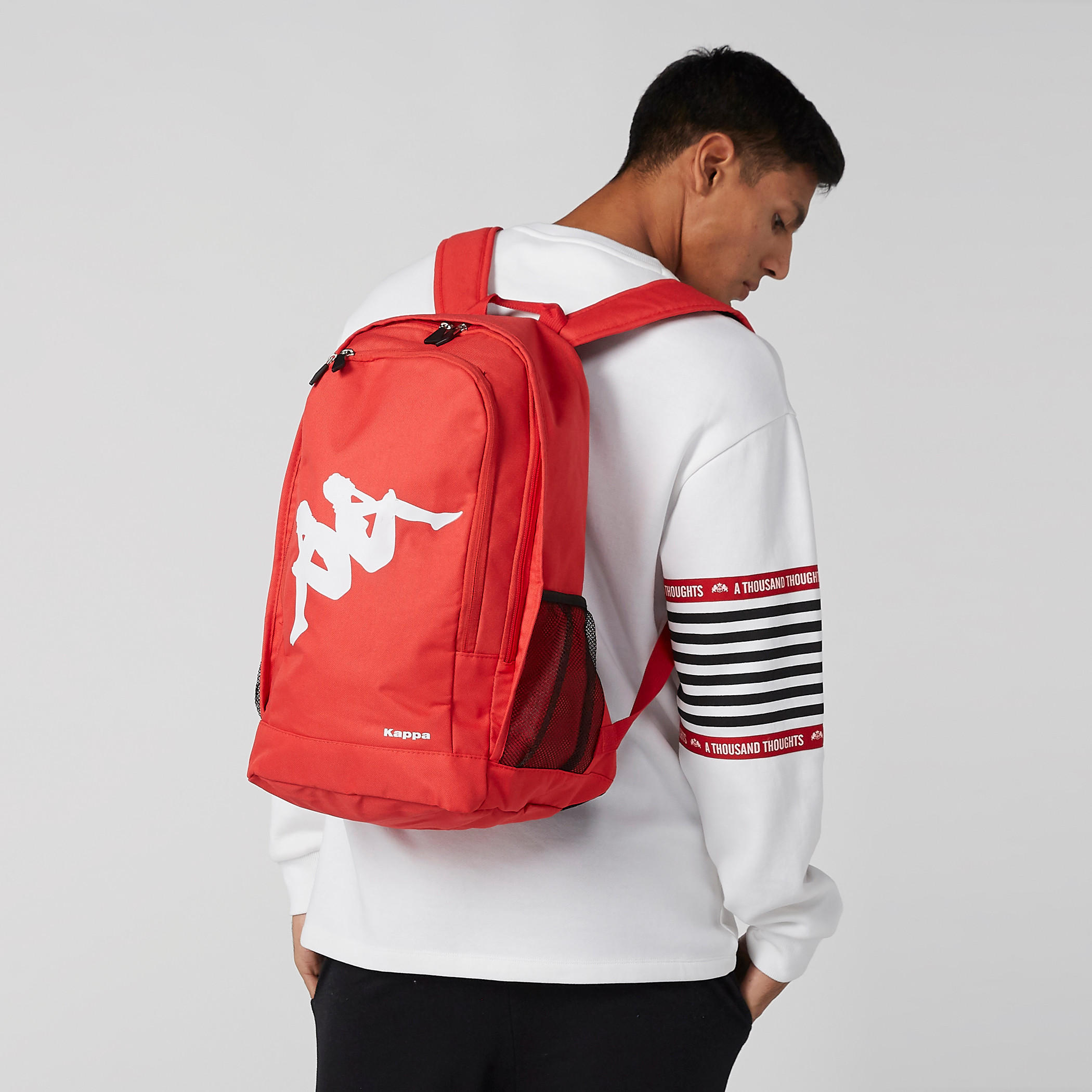 Kappa Printed Backpack with Zip Closure-men-bags-image-2