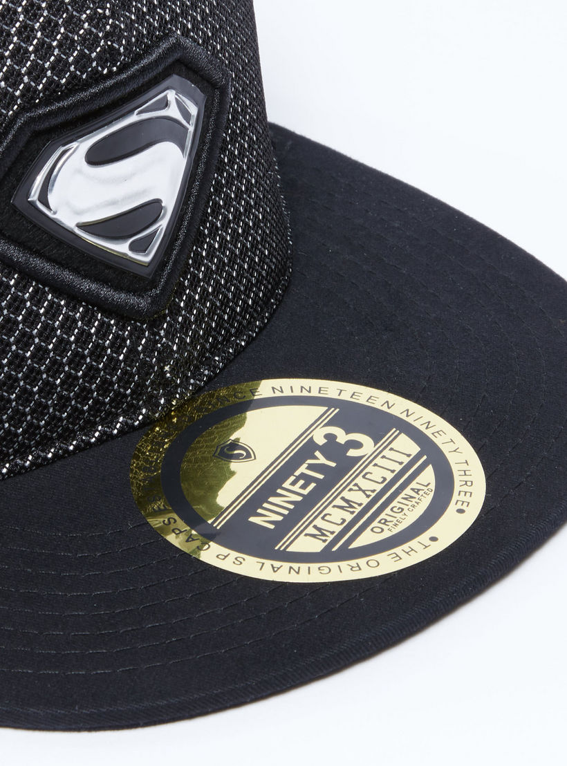 Superman Textured Cap with Snap Closure-men-caps-image-3