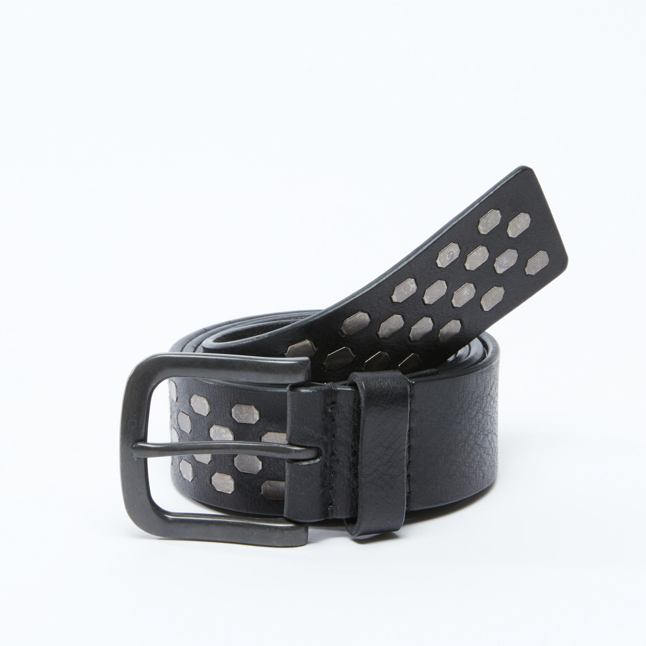 حزام بتصميم بارز الملمس مع إبزيم بدبوس للإغلاق-men-beltsandwallets-belts-image-1
