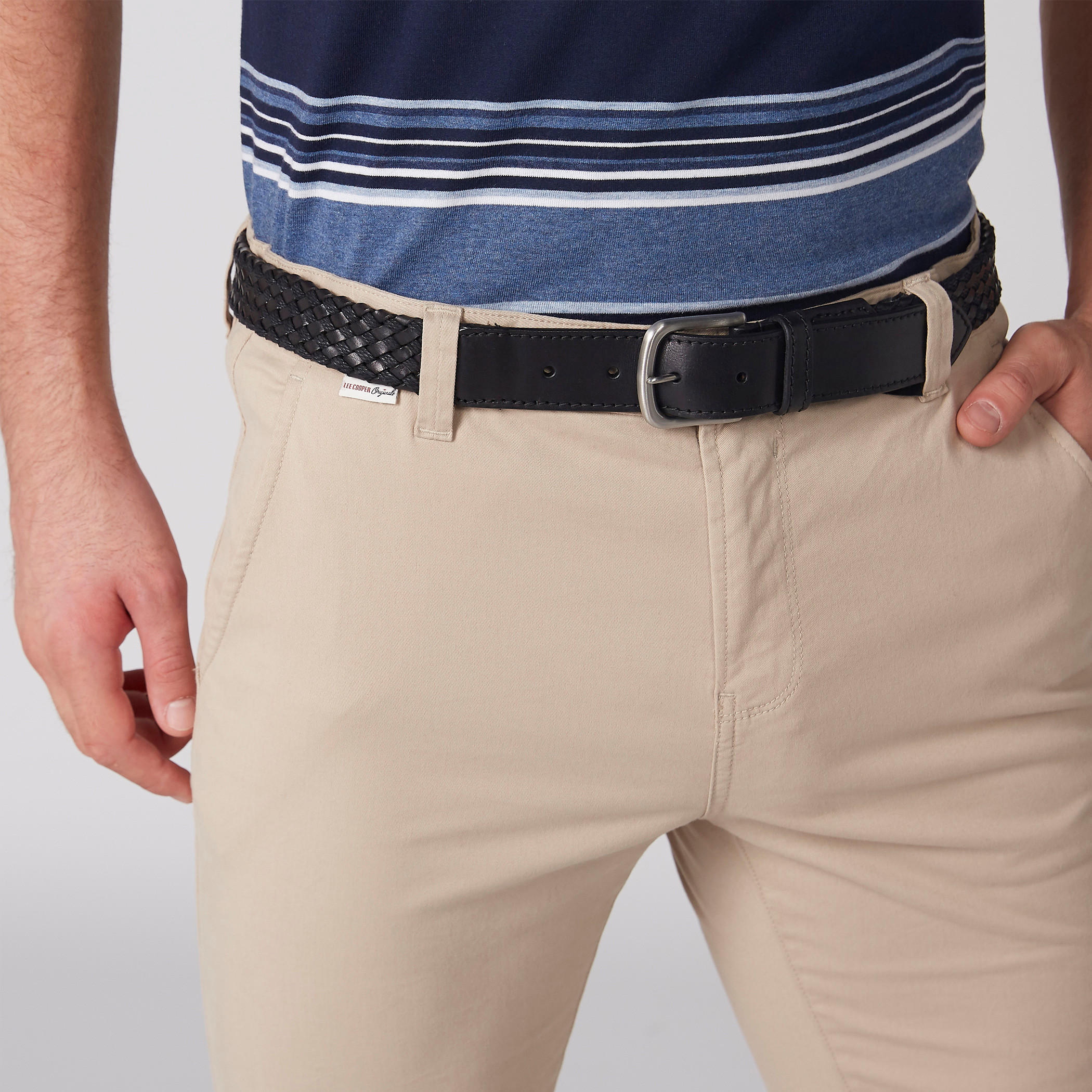 حزام بتصميم بارز الملمس مع إبزيم بدبوس للإغلاق-men-beltsandwallets-belts-image-2