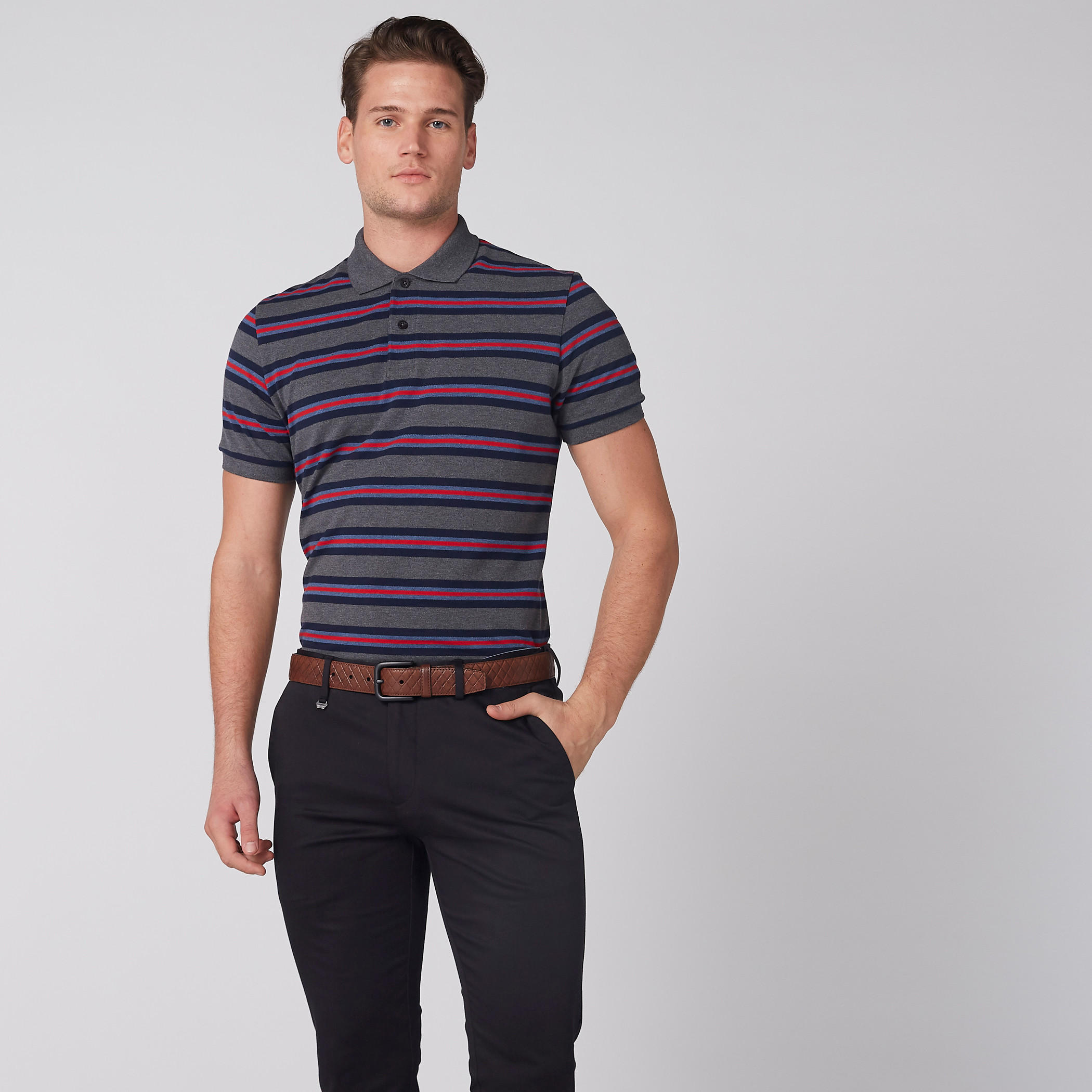 حزام بتصميم بارز الملمس مع إبزيم بدبوس للإغلاق-men-beltsandwallets-belts-image-2