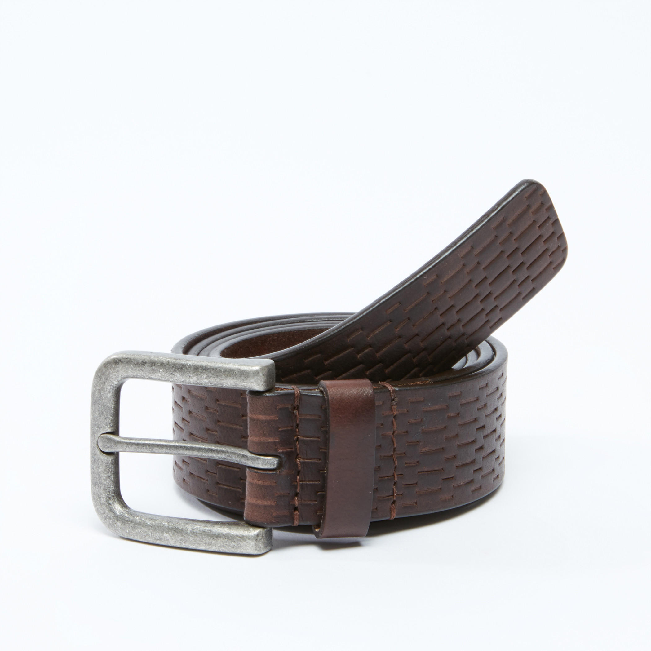 حزام بتصميم بارز الملمس مع إبزيم بدبوس للإغلاق-men-beltsandwallets-belts-image-1