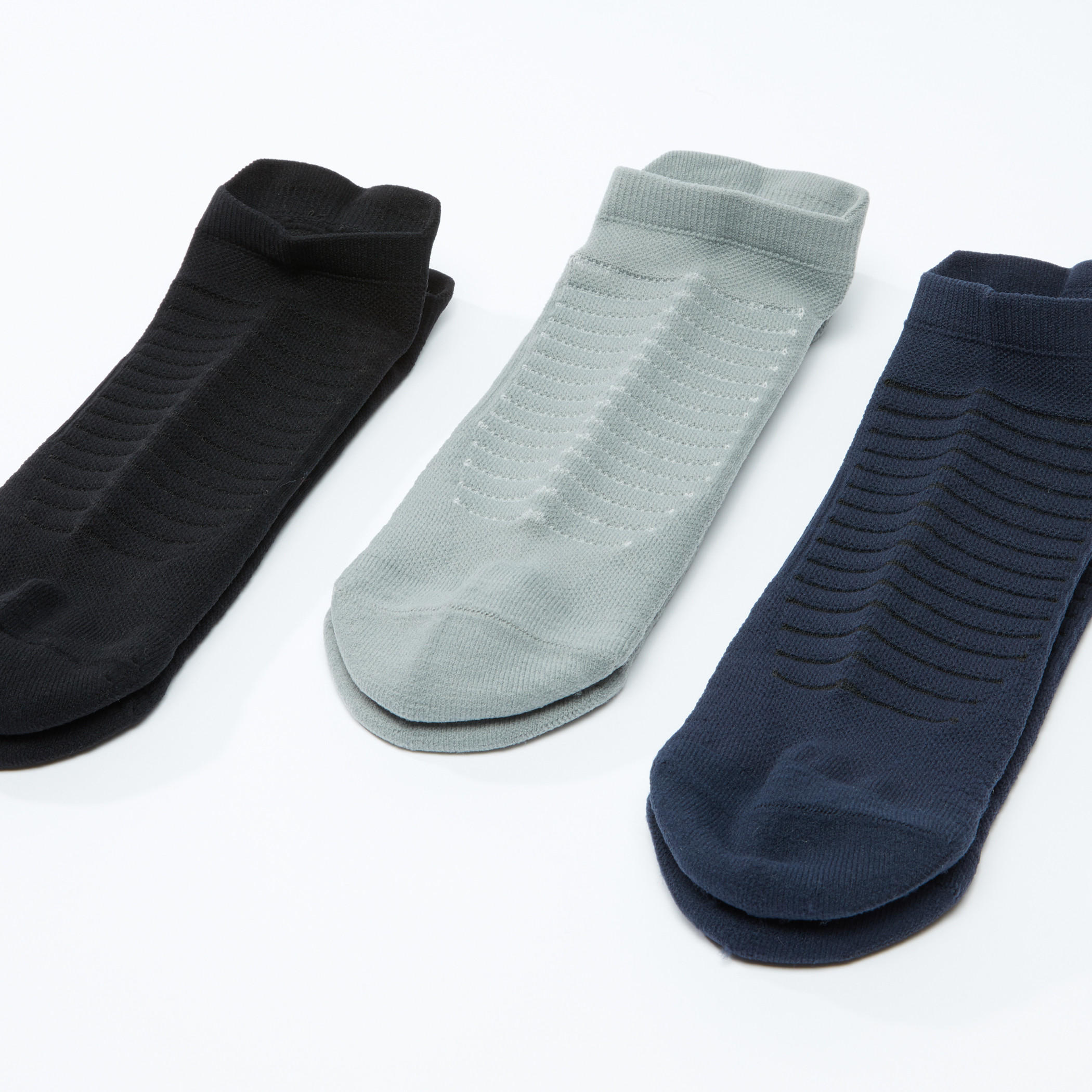 Ribbed Ankle Length Socks - Set of 3-men-socks-image-1