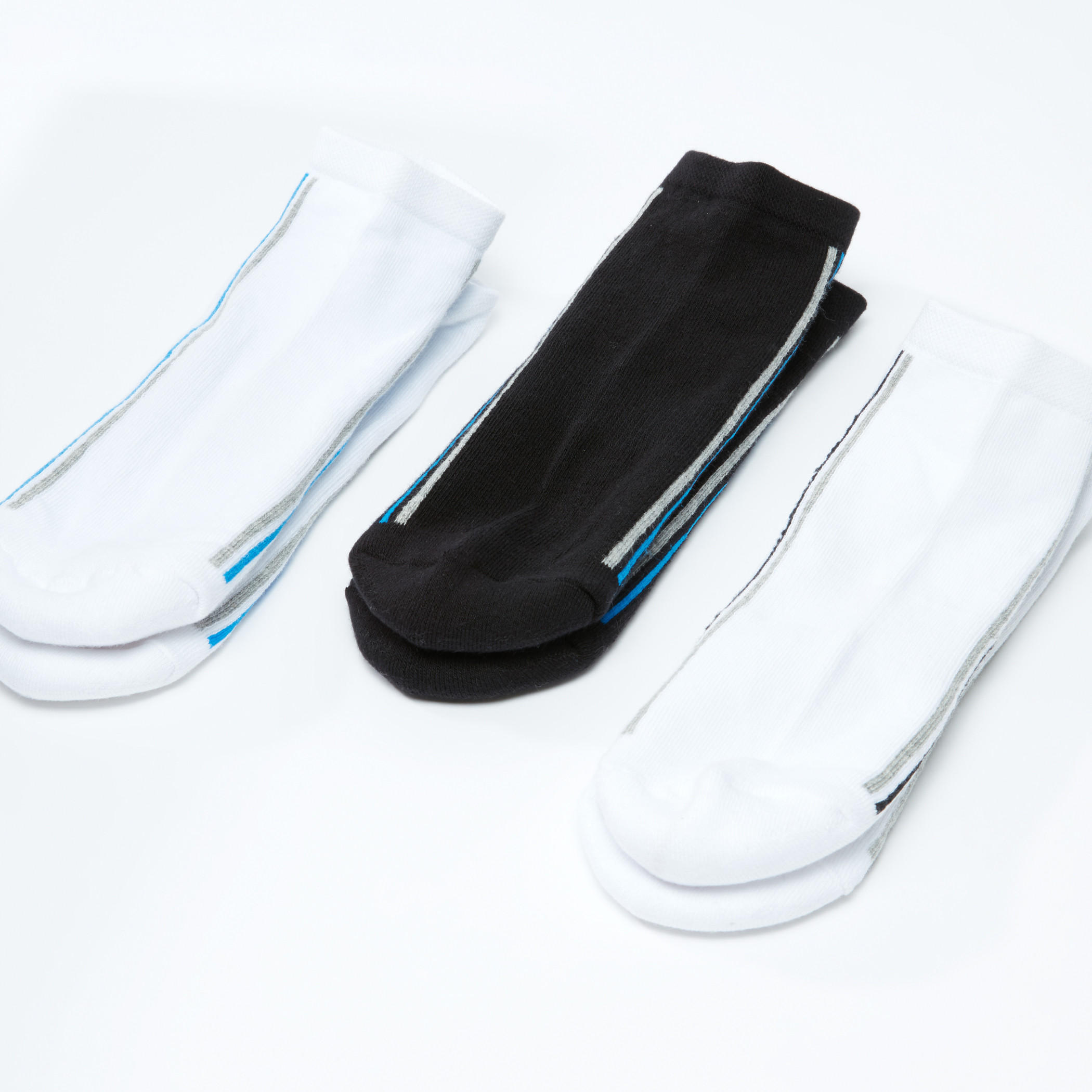 Striped Ankle Length Socks - Set of 3-men-socks-image-1