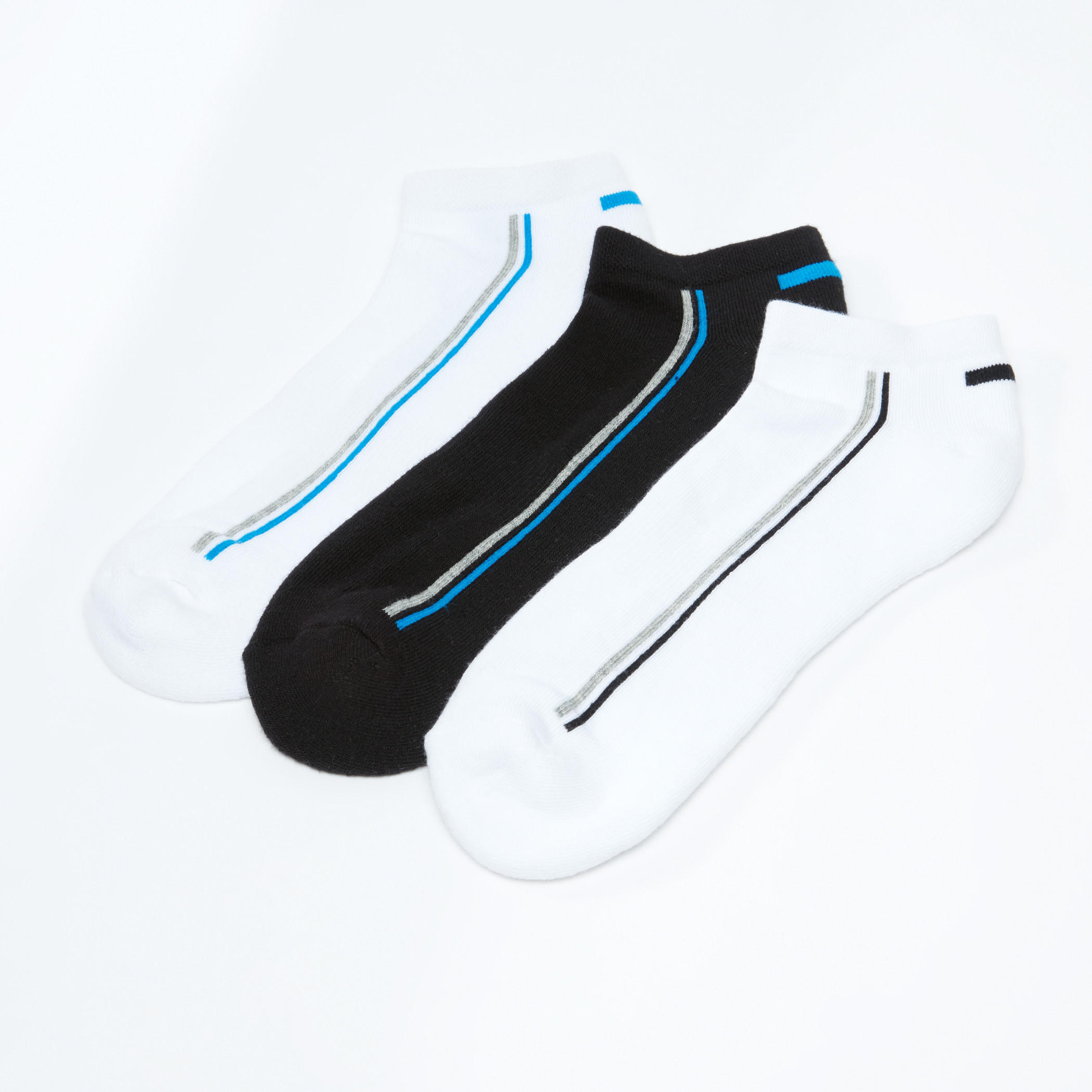 Striped Ankle Length Socks - Set of 3-men-socks-image-2