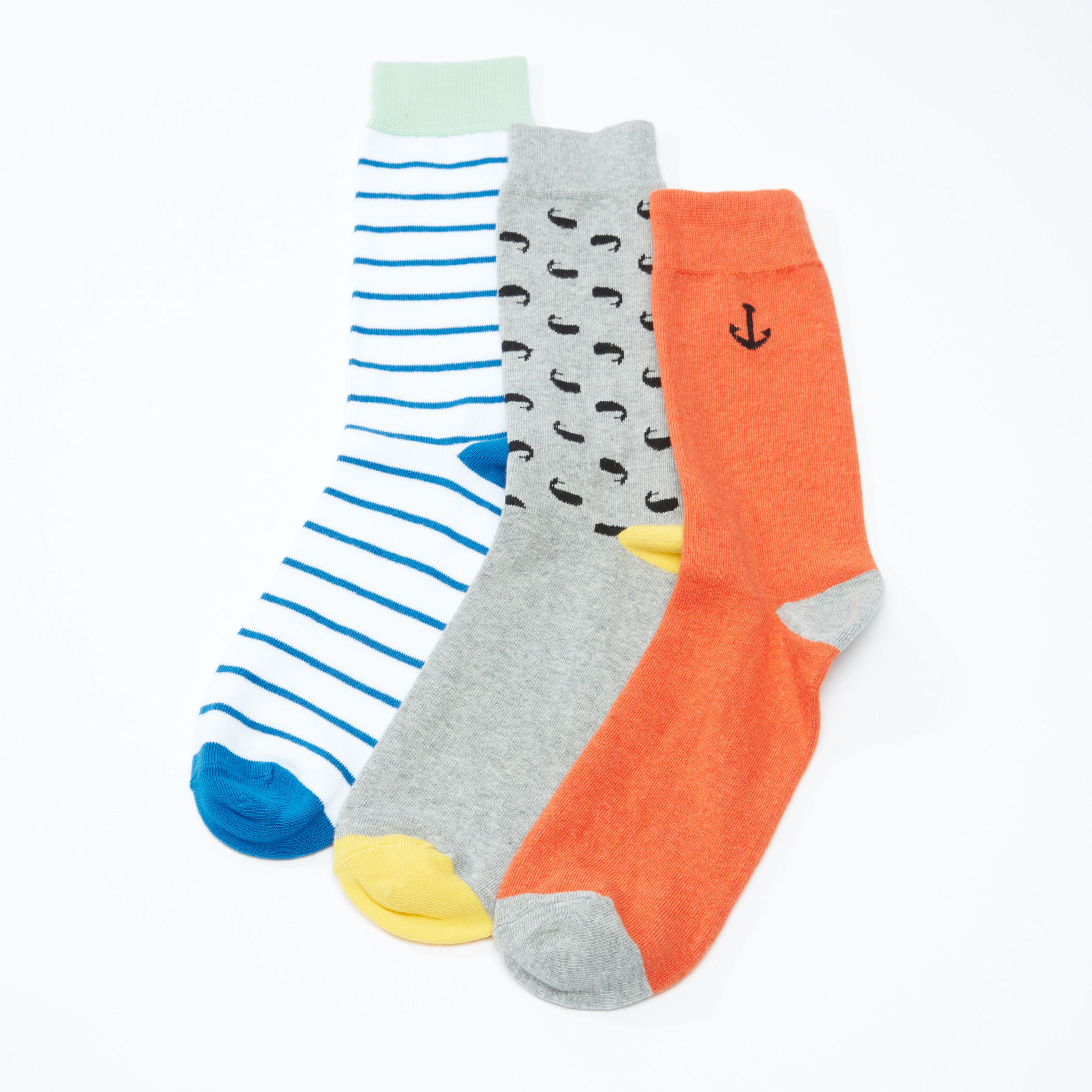 Assorted Crew Length Socks - Set of 3-men-socks-image-1