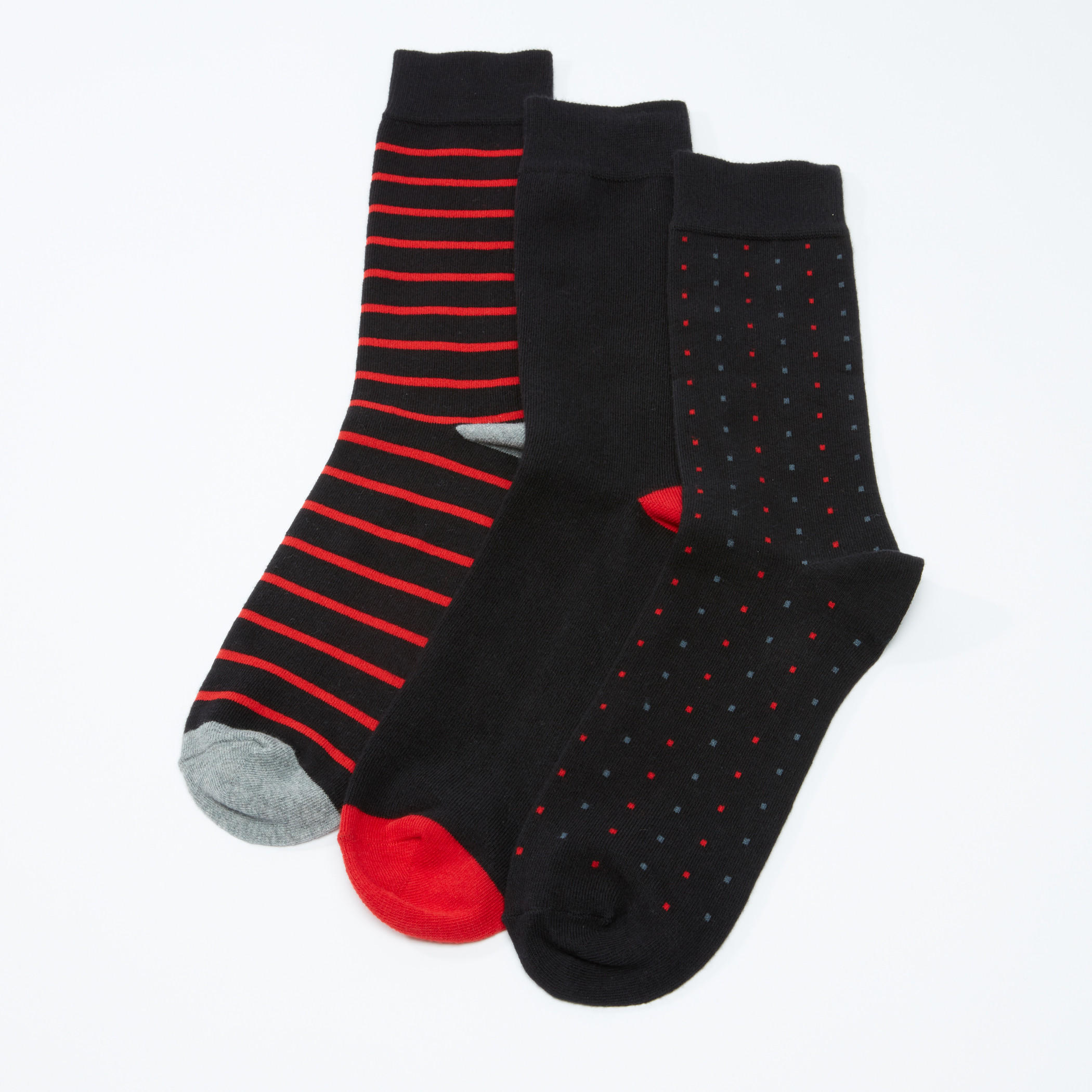 جوارب متوسطة الطول متنوعة - طقم من 3 أزواج-men-socks-image-1