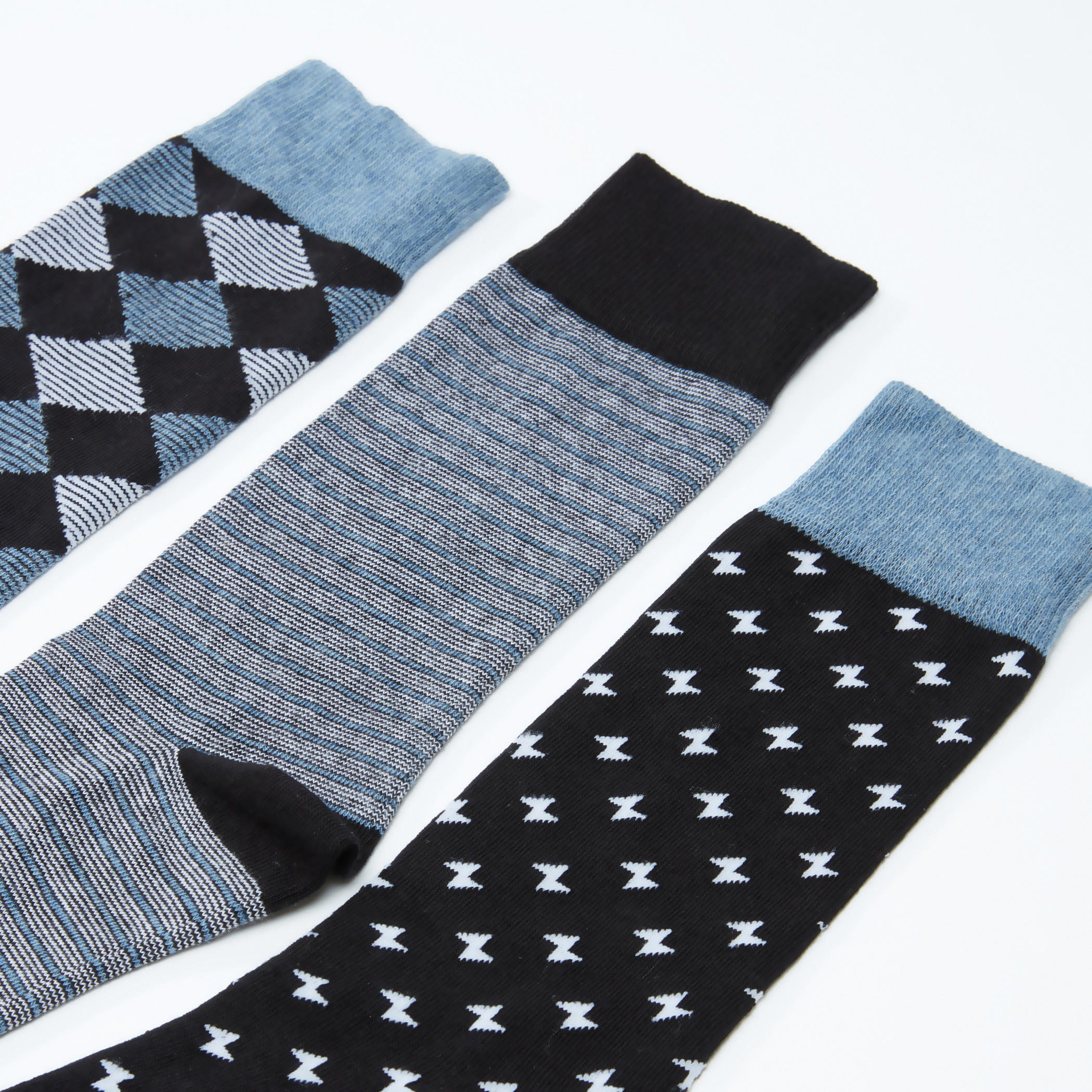جوارب متوسطة الطول متنوعة - طقم من 3 أزواج-men-socks-image-3