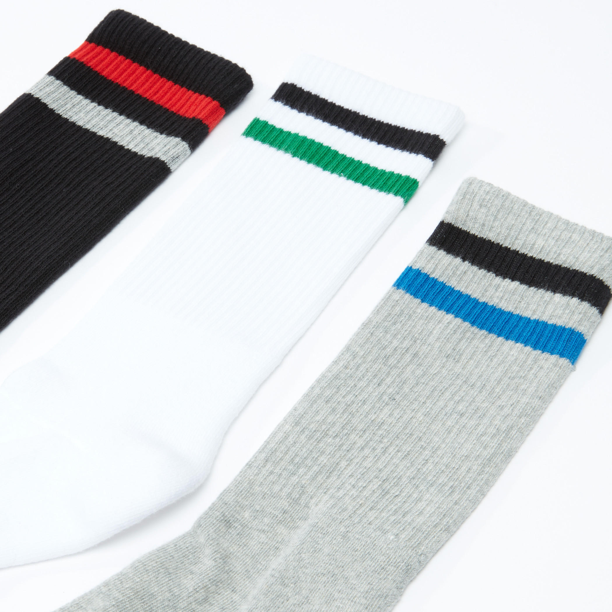Ribbed Crew Length Socks - Set of 3-men-socks-image-3