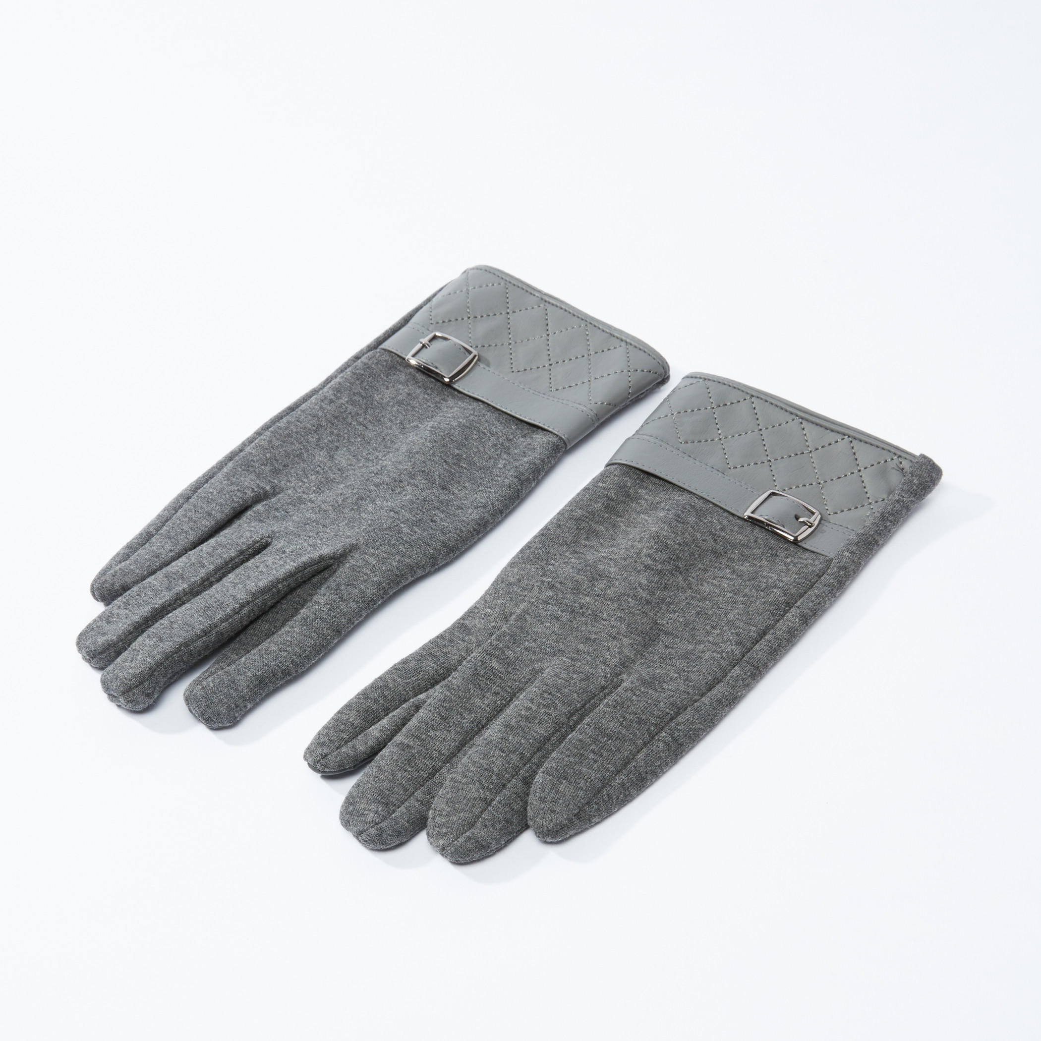 قفازات بارزة الملمس بإبزيم بدبوس ودرزات-men-scarvesandgloves-image-1