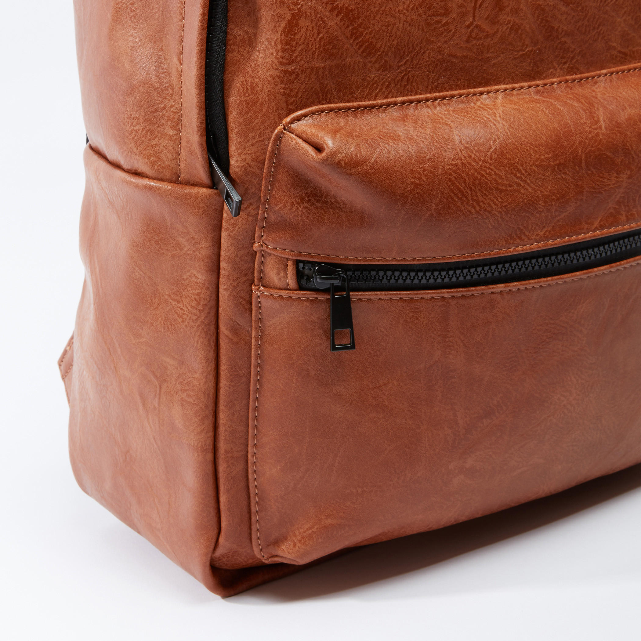 Textured Backpack with Zip Closure and Adjustable Shoulder Straps-men-bags-image-4