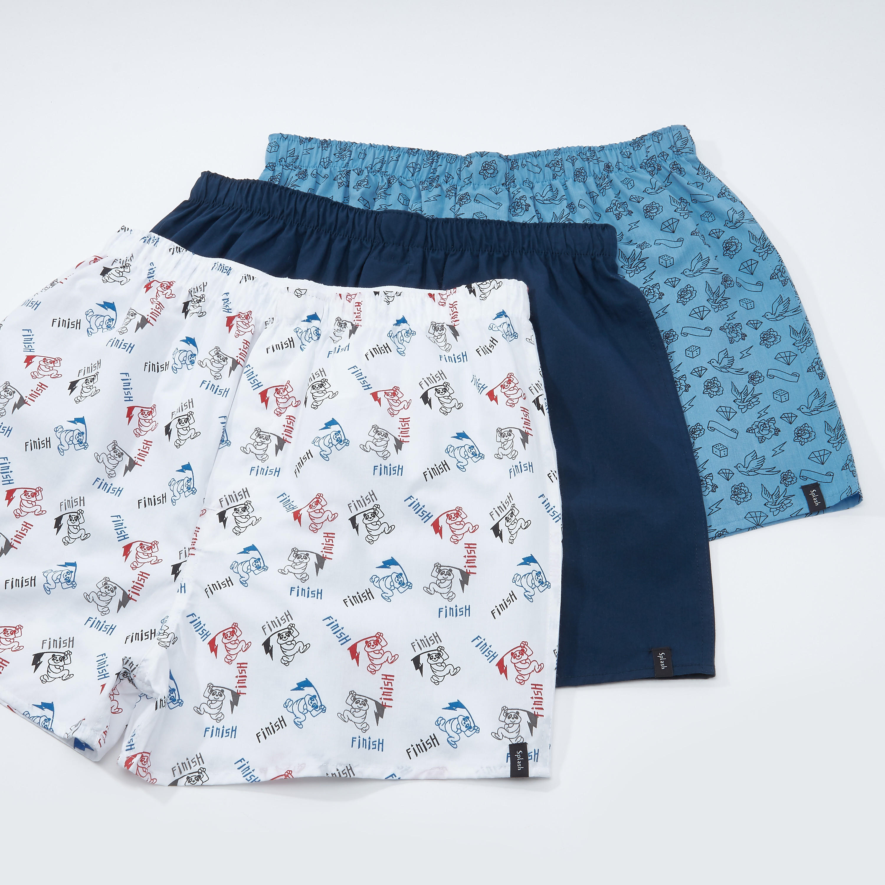 سراويل بوكسر متنوعة بخصر مطّاطي - طقم من 3 قطع-men-clothing-innerwear-underwear-image-1