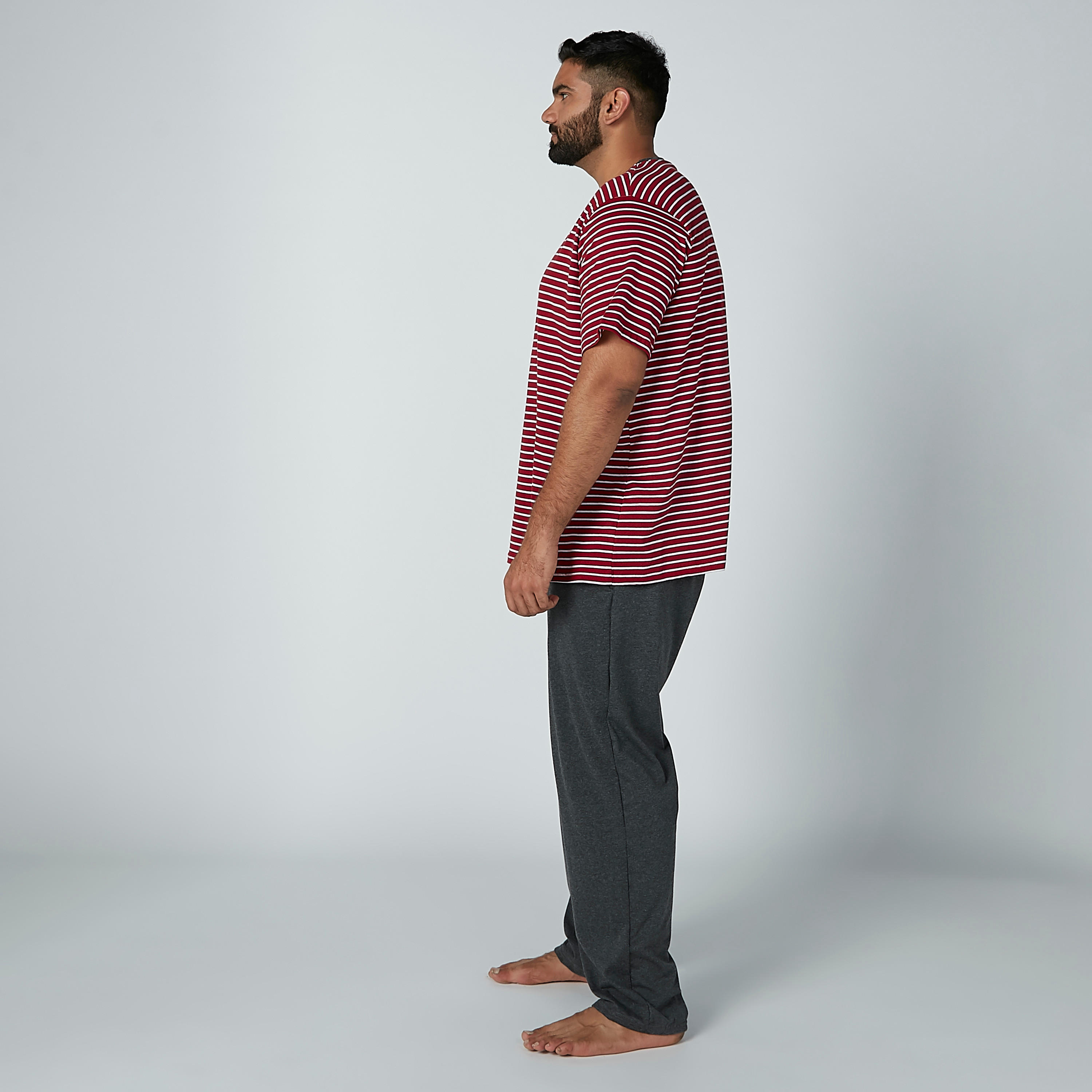 طقم بنطال بيجاما طويل وتيشيرت مقلّم-men-clothing-nightwear-sets-image-2