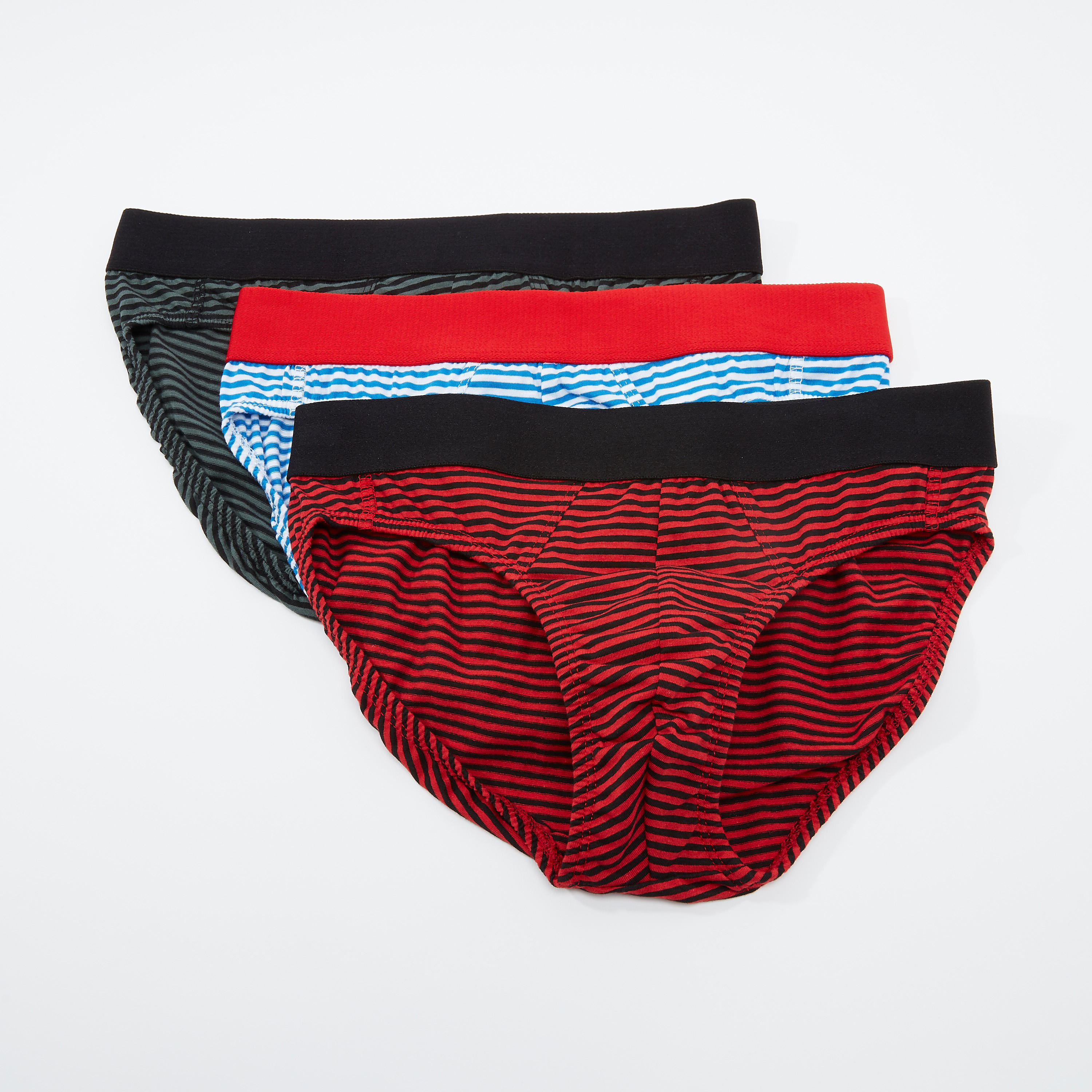 سراويل داخلية مقلّمة بخصر مطّاطي عريض - طقم من 3 قطع-men-clothing-innerwear-underwear-image-1