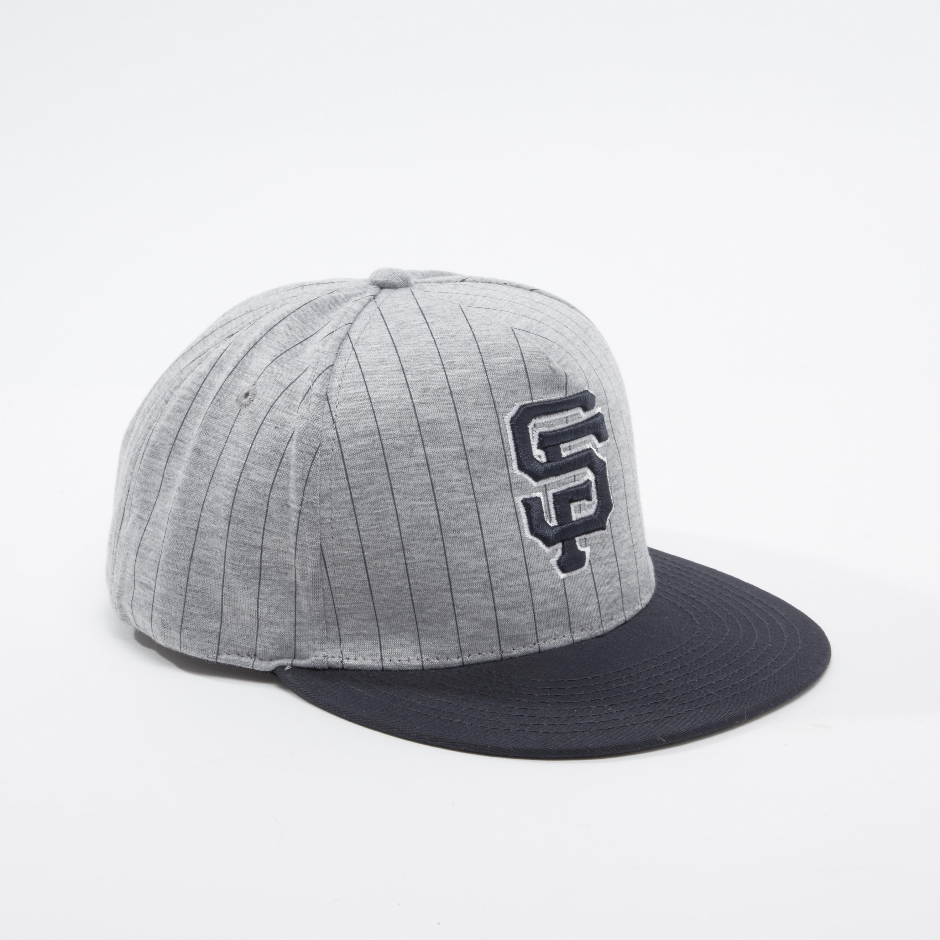 Striped and Embroidered Applique Cap with Snap Closure-men-caps-image-1