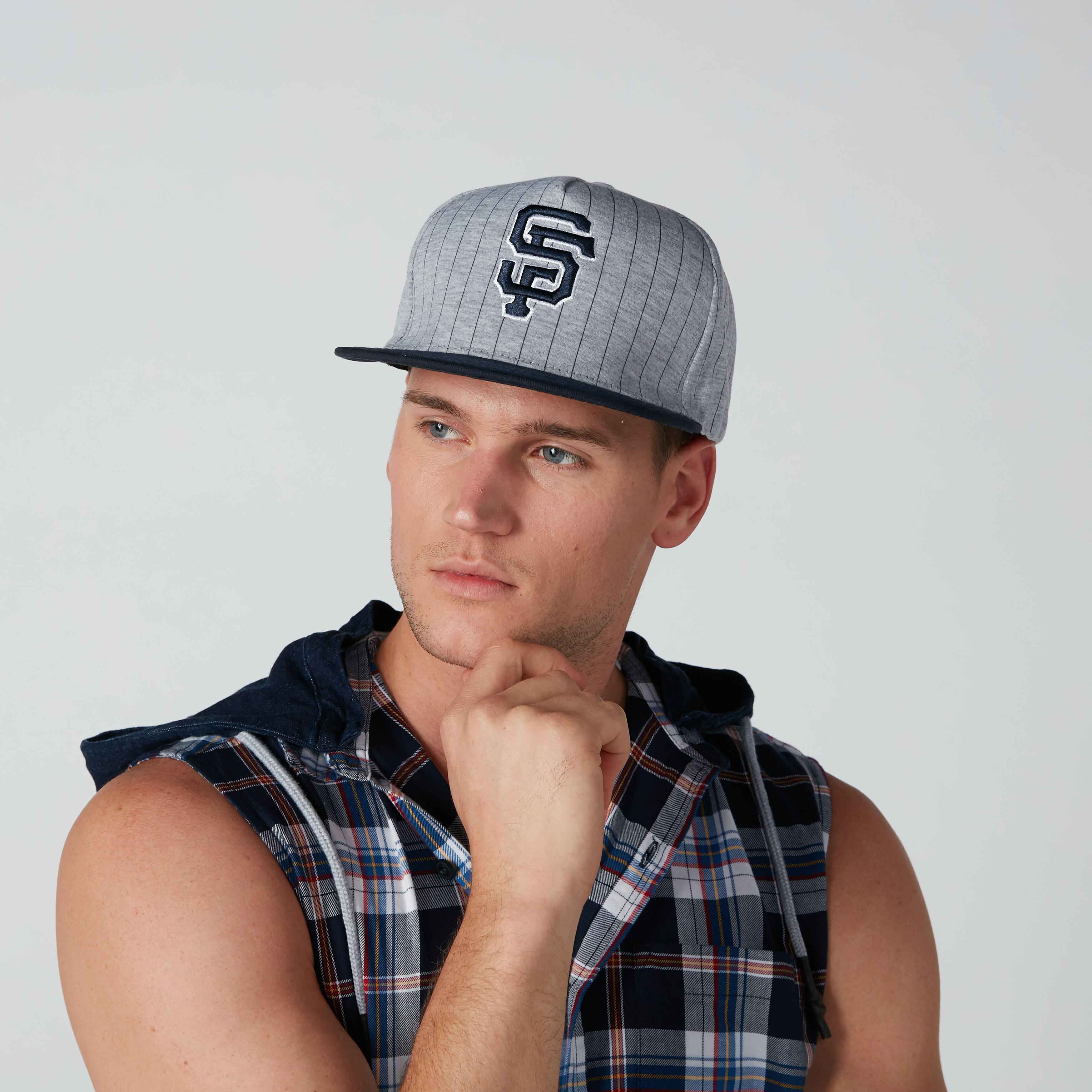 Striped and Embroidered Applique Cap with Snap Closure-men-caps-image-2