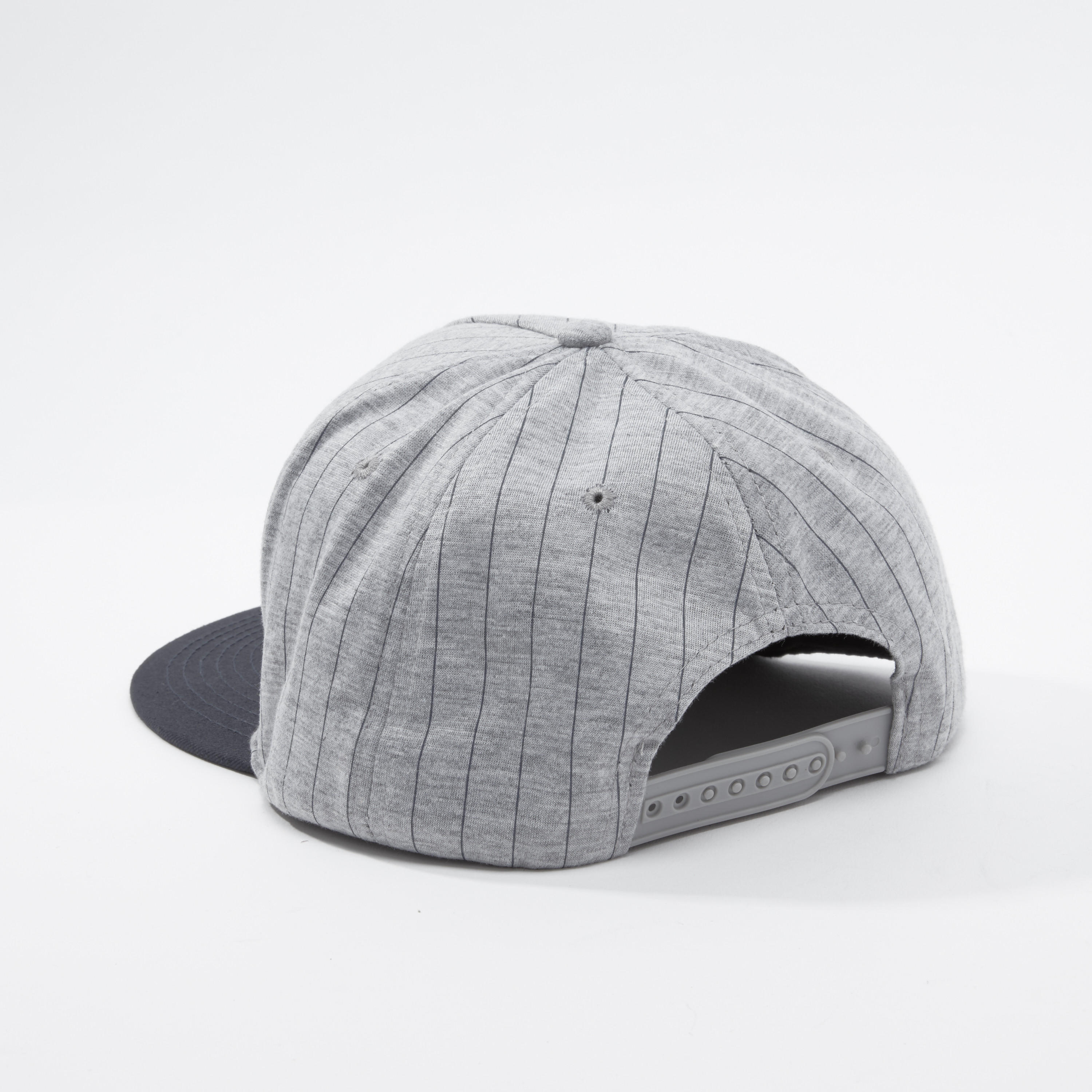 Striped and Embroidered Applique Cap with Snap Closure-men-caps-image-3