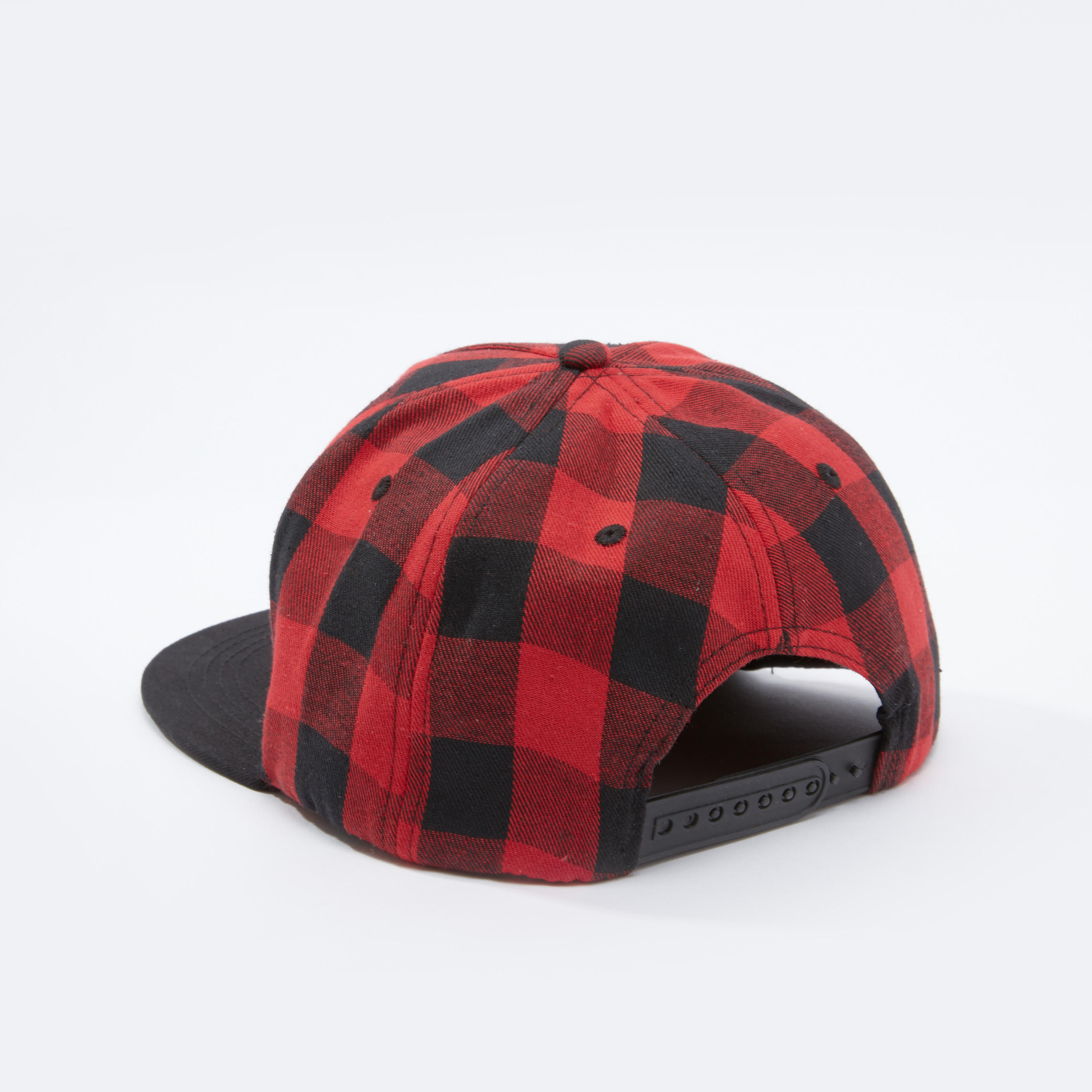 Chequered Cap with Snap Closure-men-caps-image-3