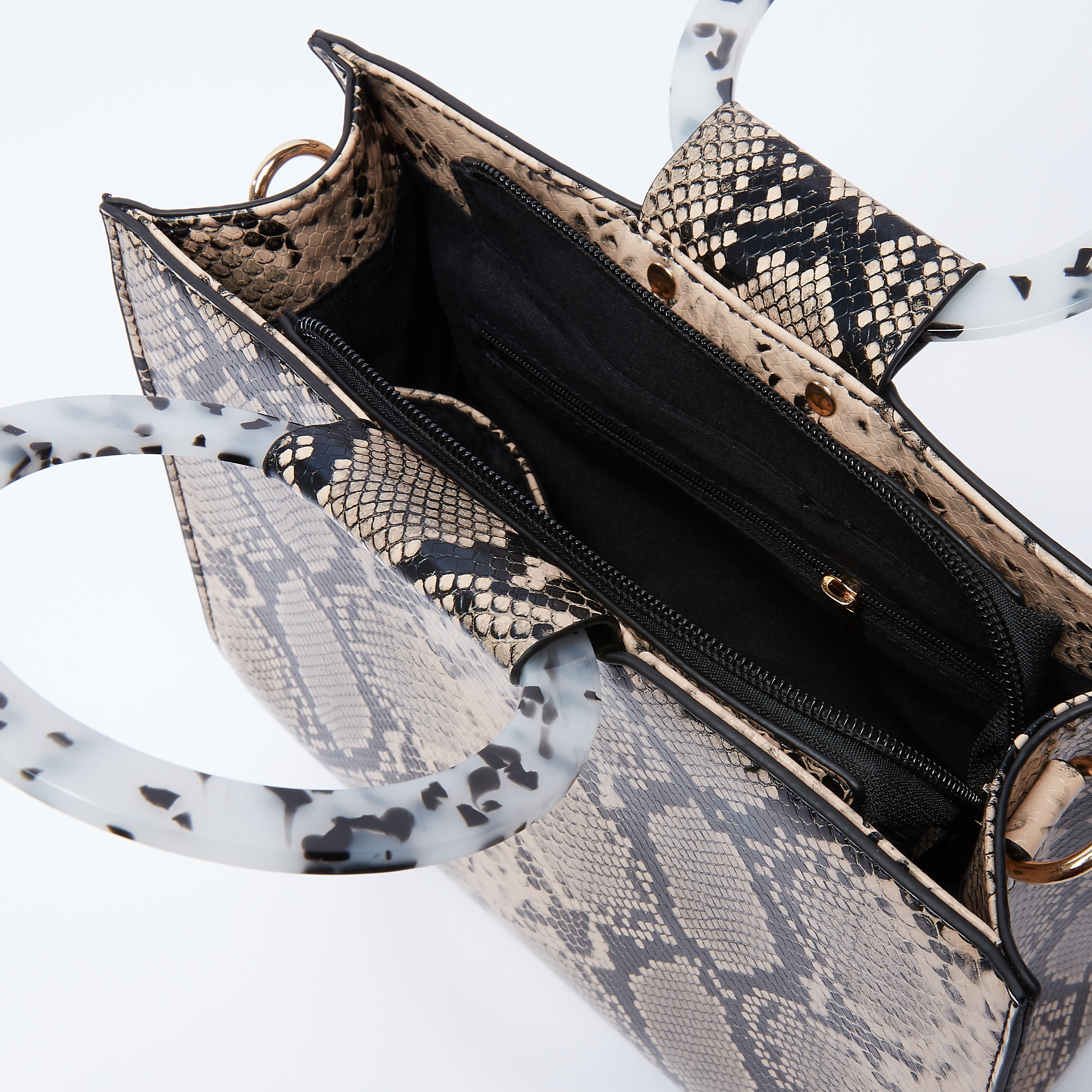 Animal Printed Handbag with Top Handle and Zip Closure-women-bagsandwallets-handbags-image-4