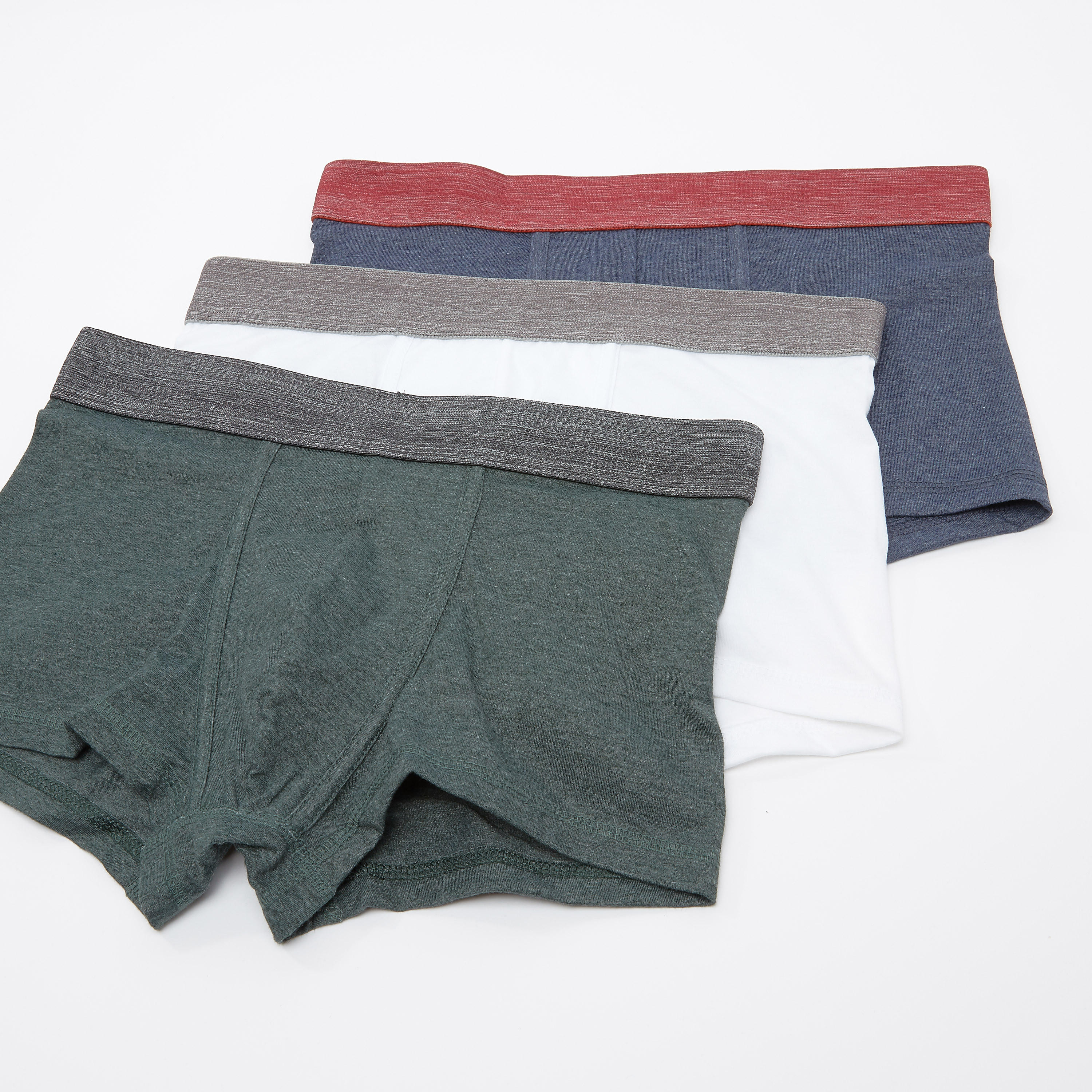 سراويل داخلية سادة بخصر مطّاطي بطبعات ميلانج - طقم من 3 قطع-men-clothing-innerwear-underwear-image-1