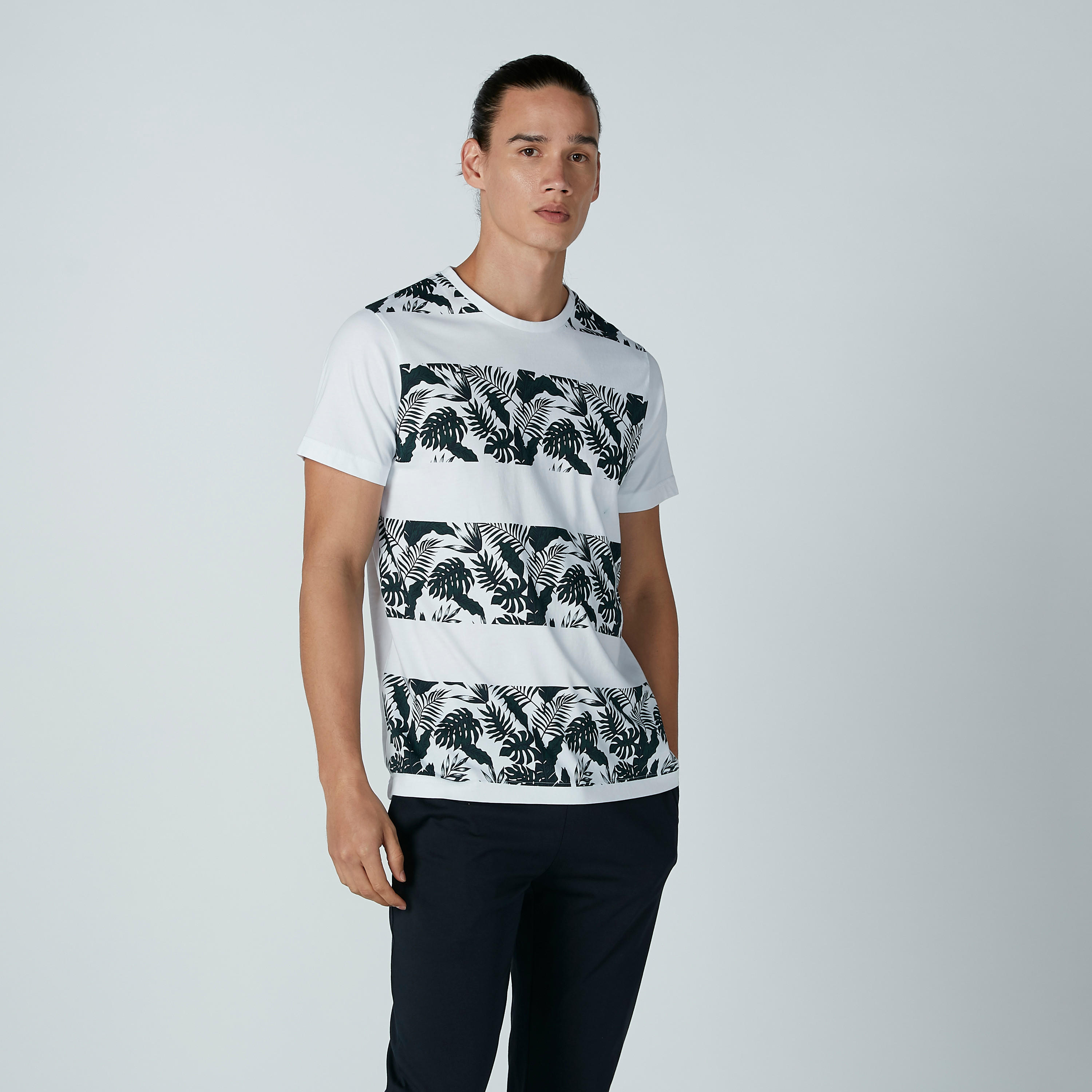 طقم بنطال بيجاما سادة وتيشيرت بأكمام قصيرة وطبعات-men-clothing-nightwear-sets-image-3