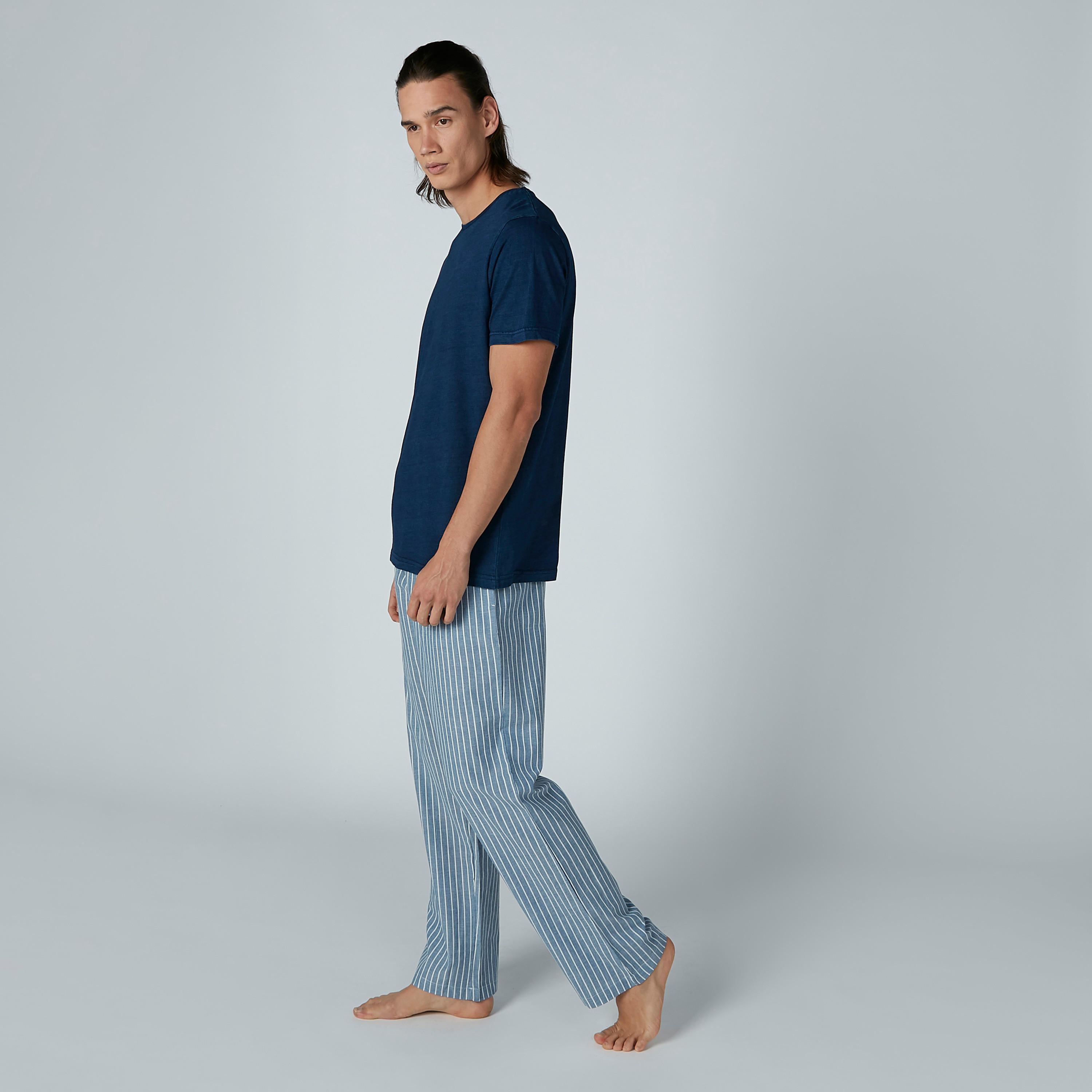 Round Neck T-shirt and Striped Pyjama Set-men-clothing-nightwear-sets-image-5