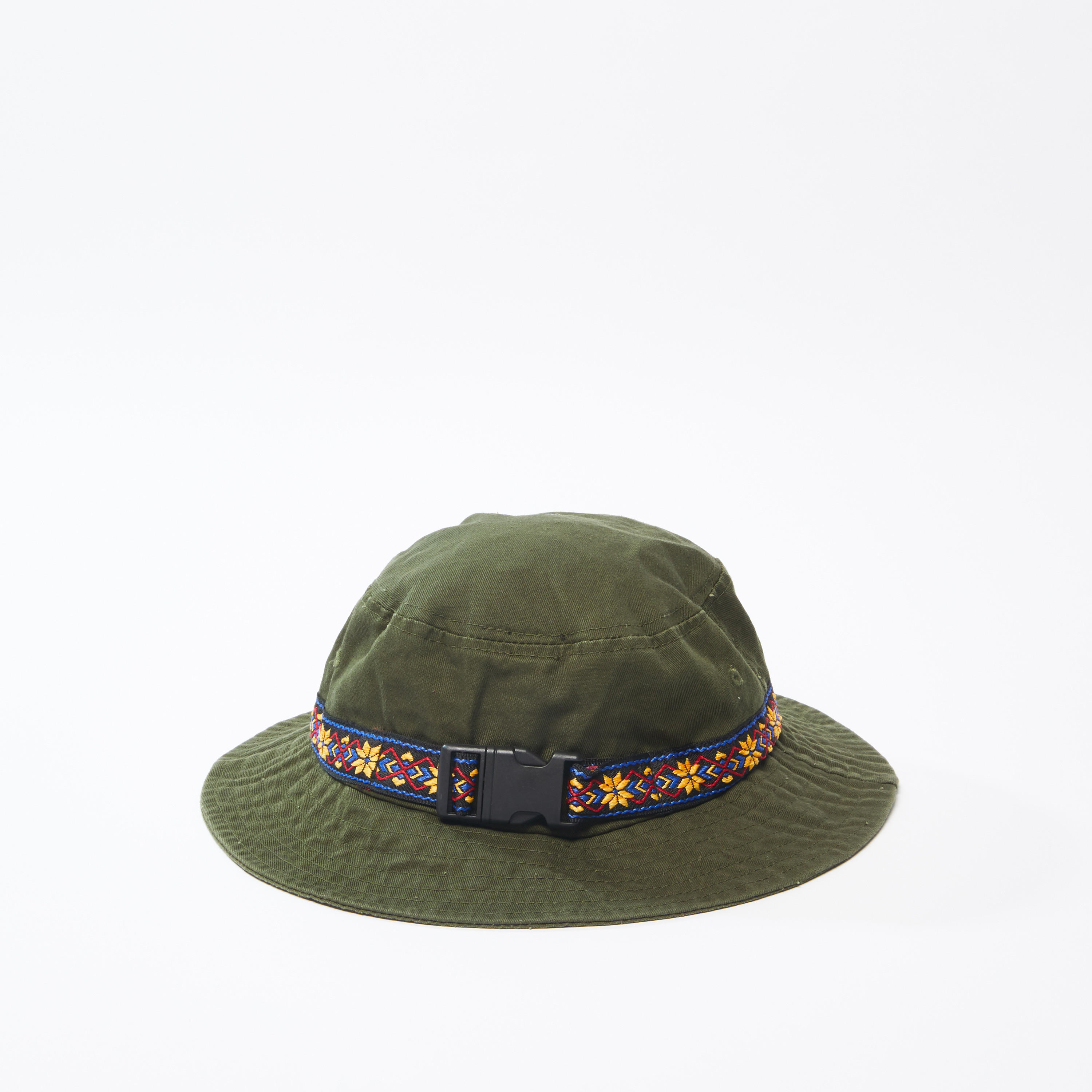 Textured Hat with Hatband and Buckle Detail-men-caps-image-3