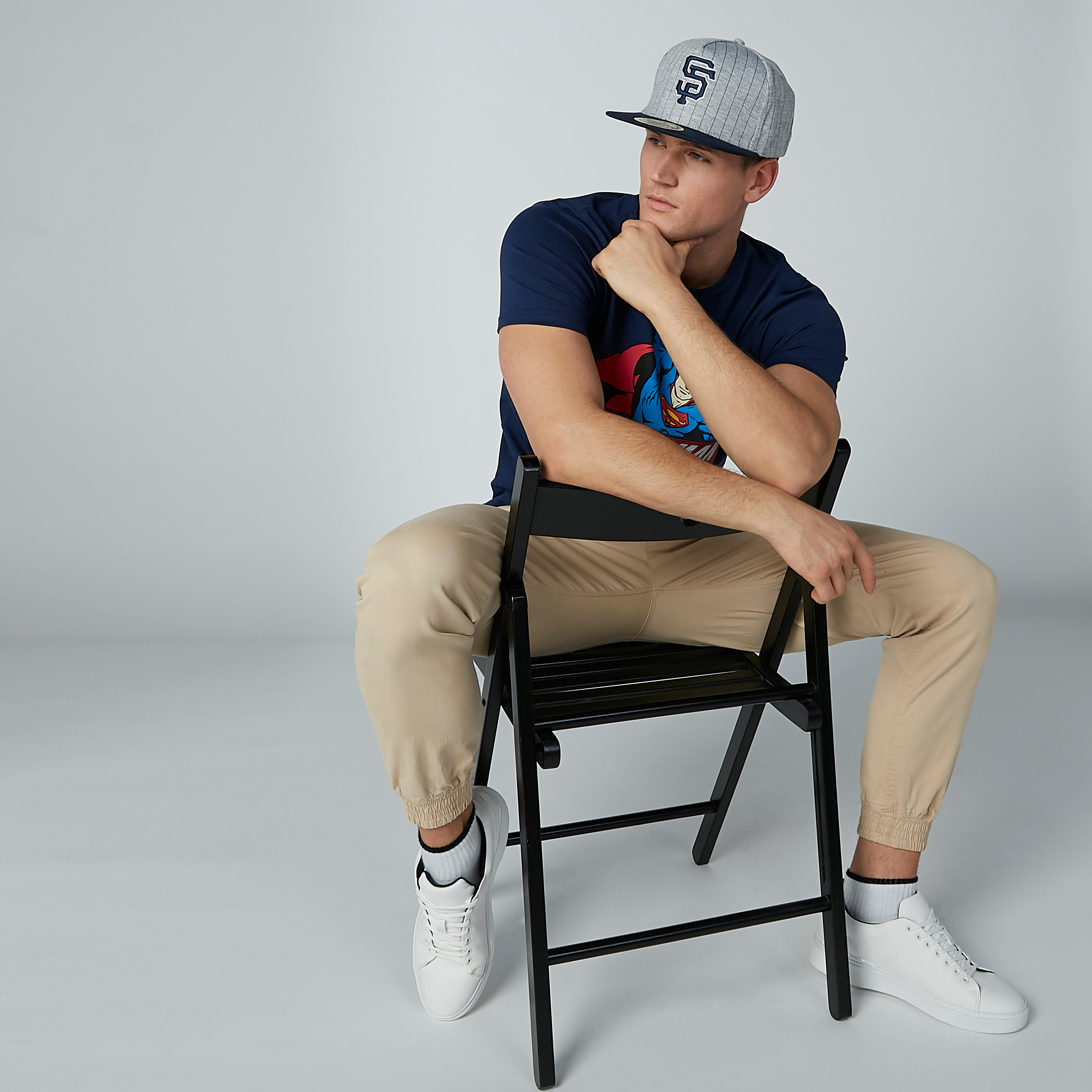 Striped Cap with Snap Closure-men-caps-image-2