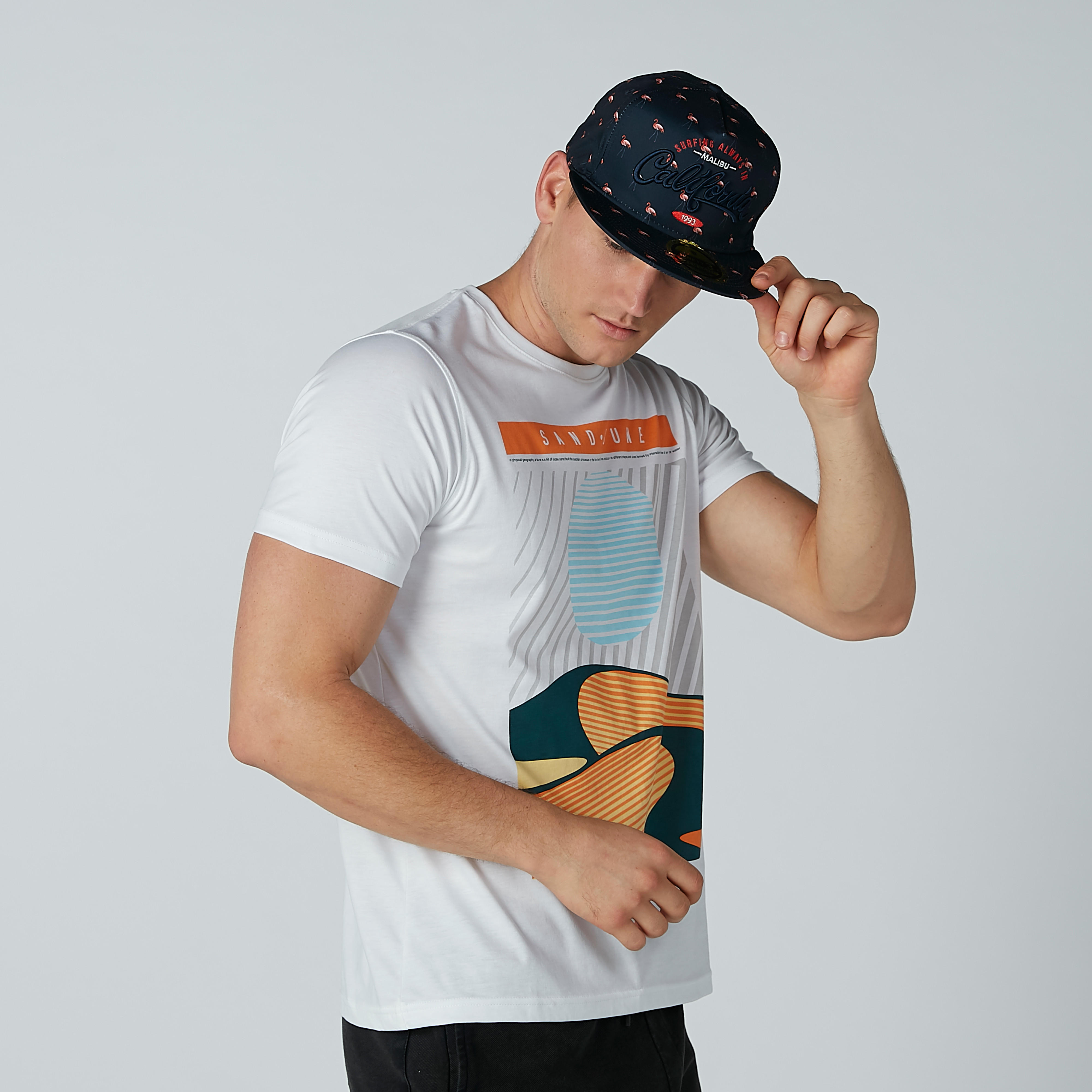 Flamingo Printed Cap with Embroidery and Snap Closure-men-caps-image-2