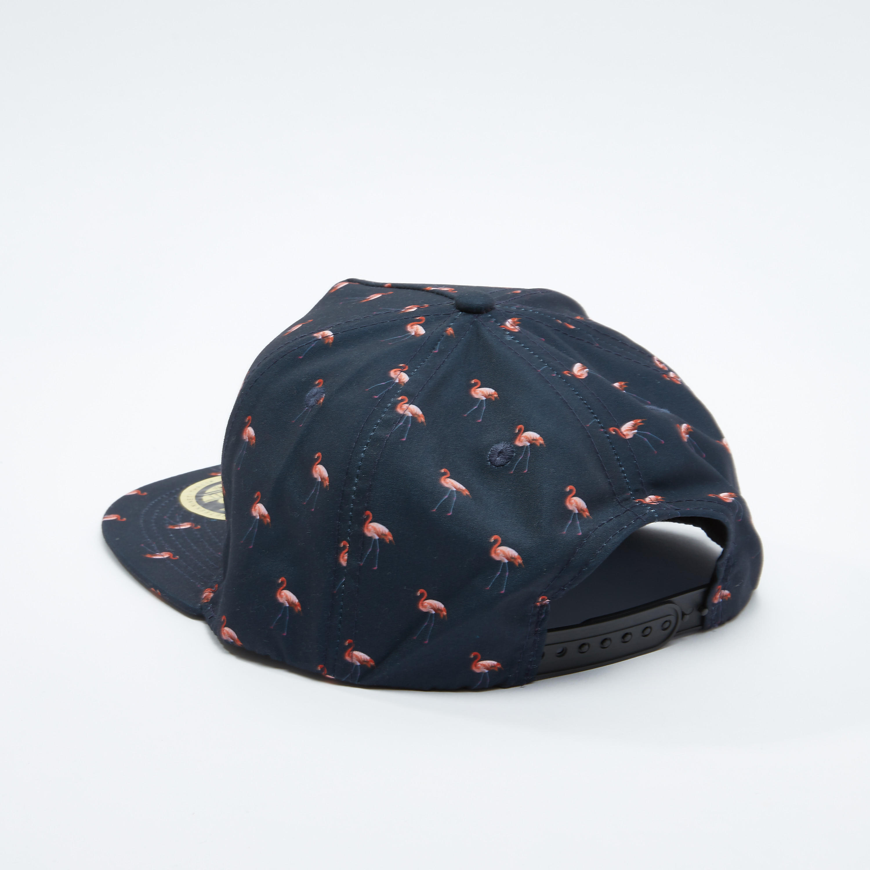 Flamingo Printed Cap with Embroidery and Snap Closure-men-caps-image-4
