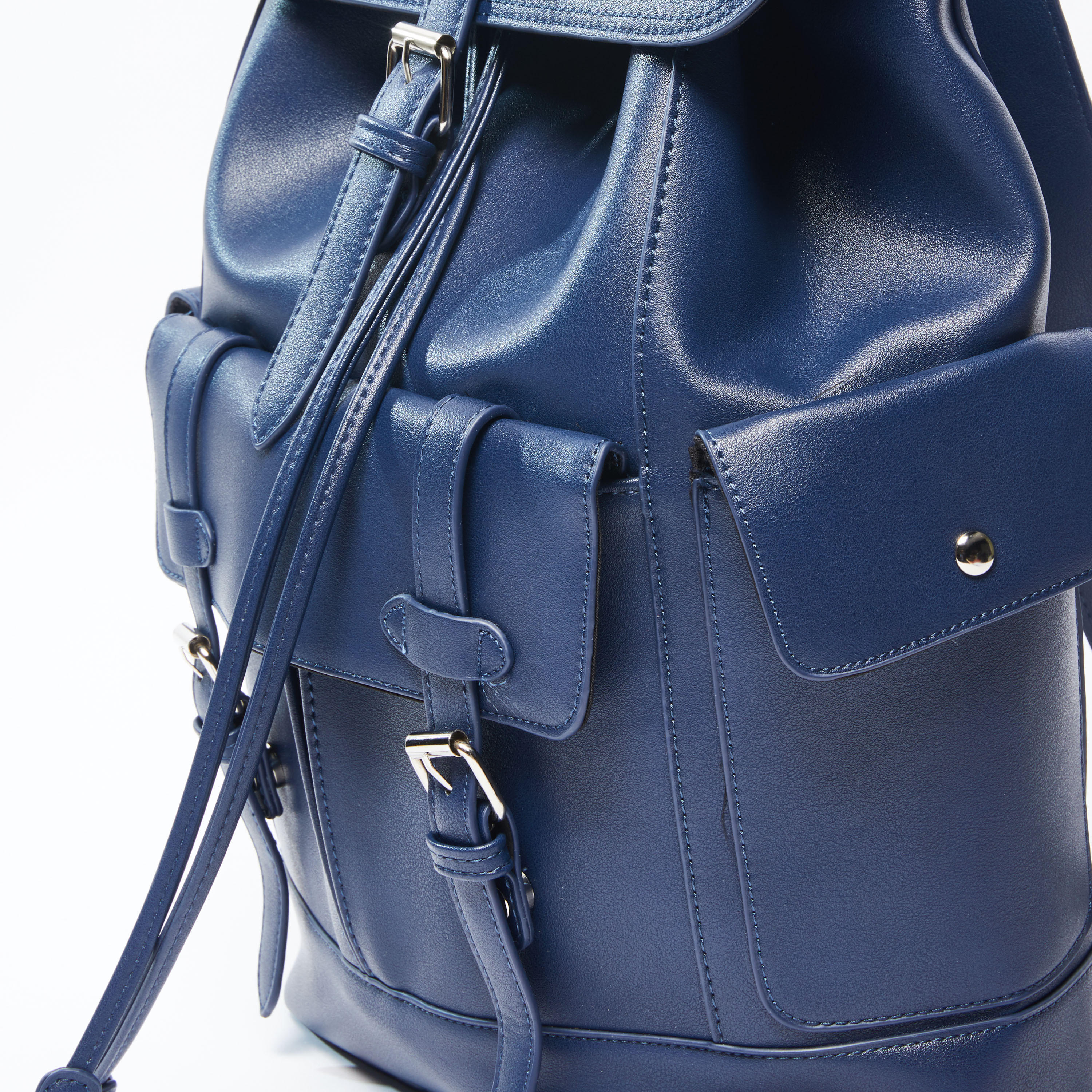 Textured Backpack with Flap and Drawstring Closure-men-bags-image-3