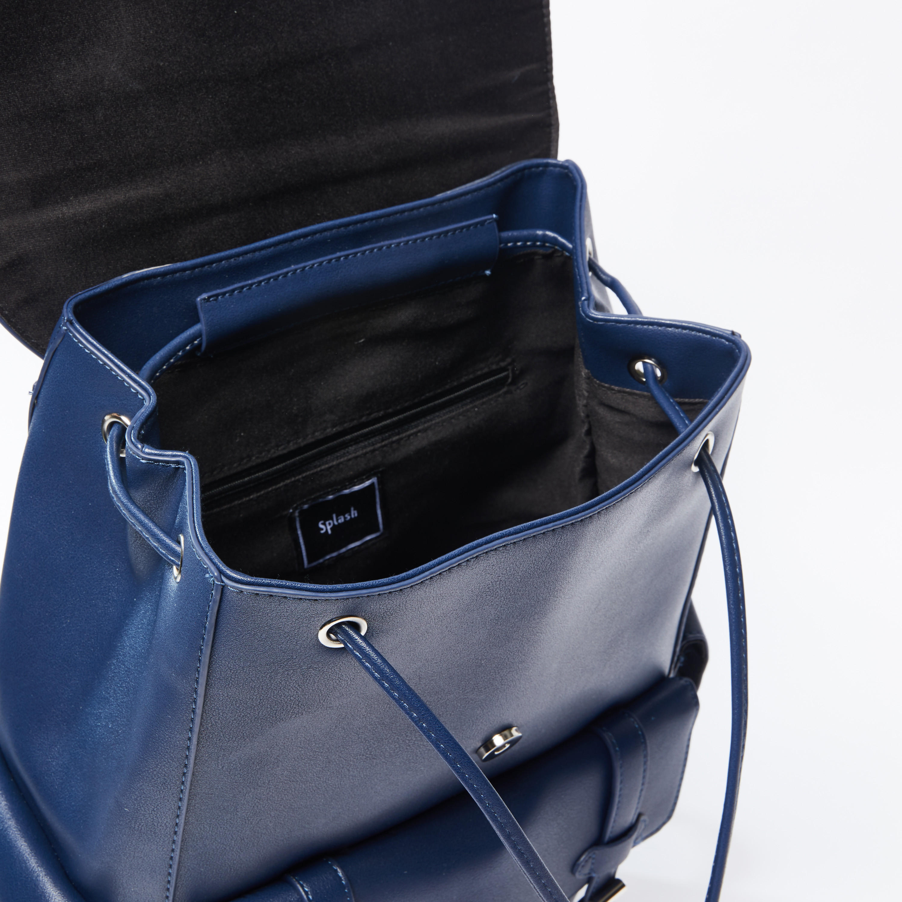 Textured Backpack with Flap and Drawstring Closure-men-bags-image-5