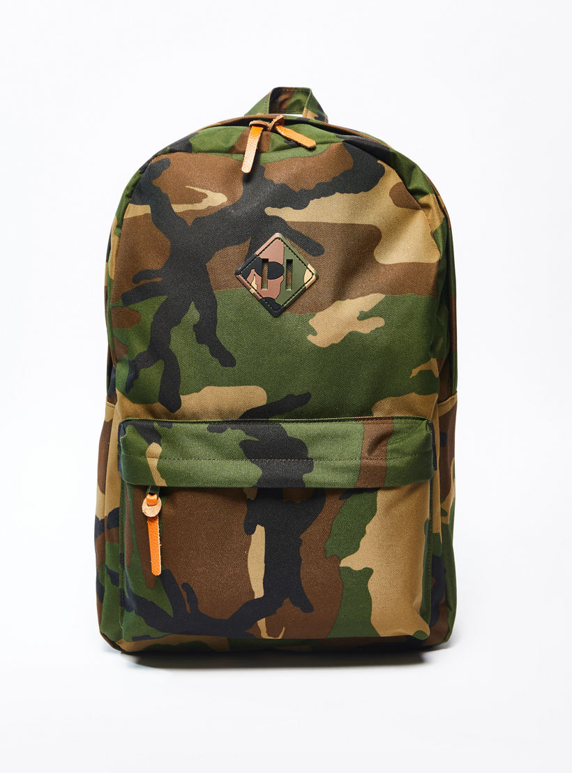 Camouflage Printed Backpack with Adjustable Shoulder Straps-men-bags-image-1
