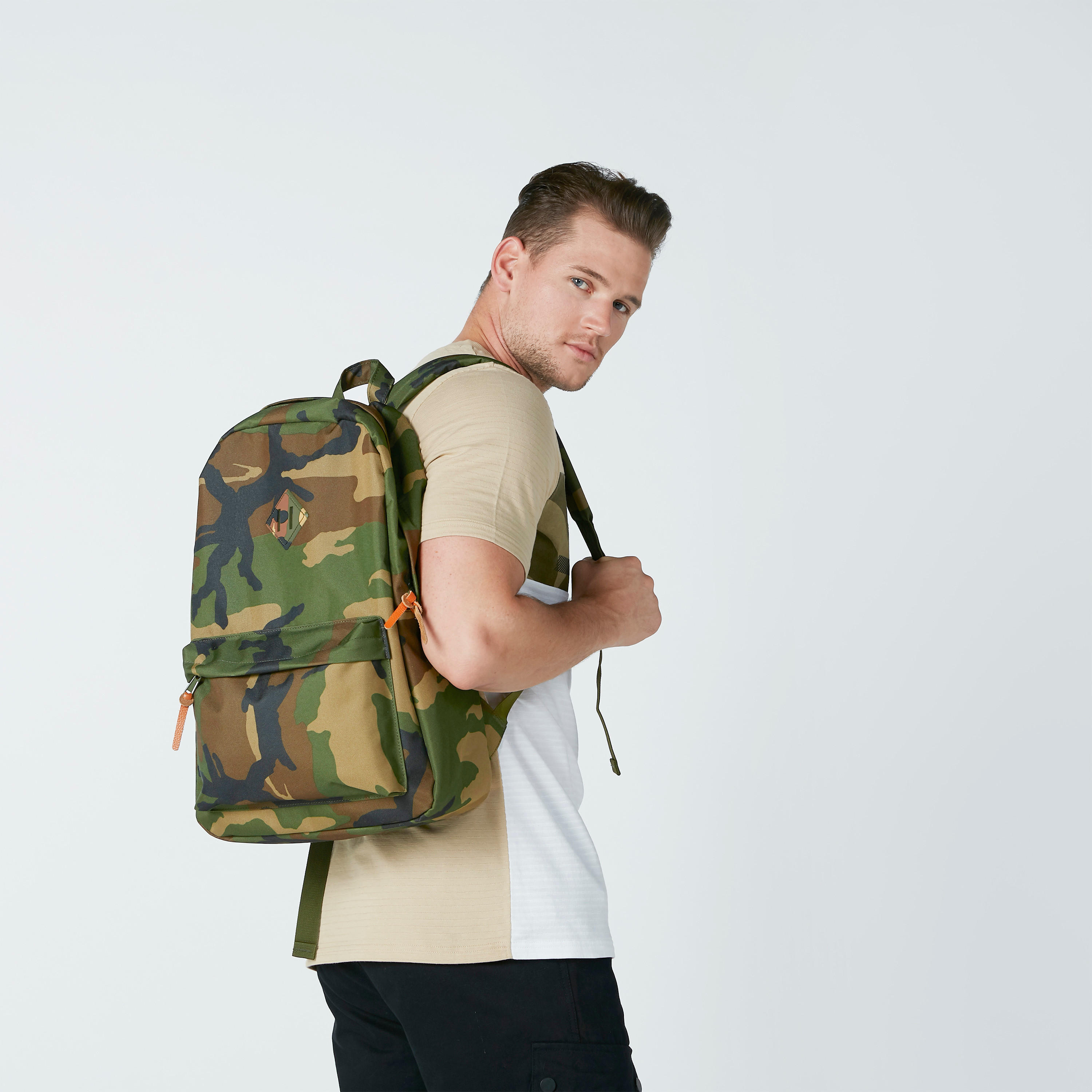 Camouflage Printed Backpack with Adjustable Shoulder Straps-men-bags-image-2
