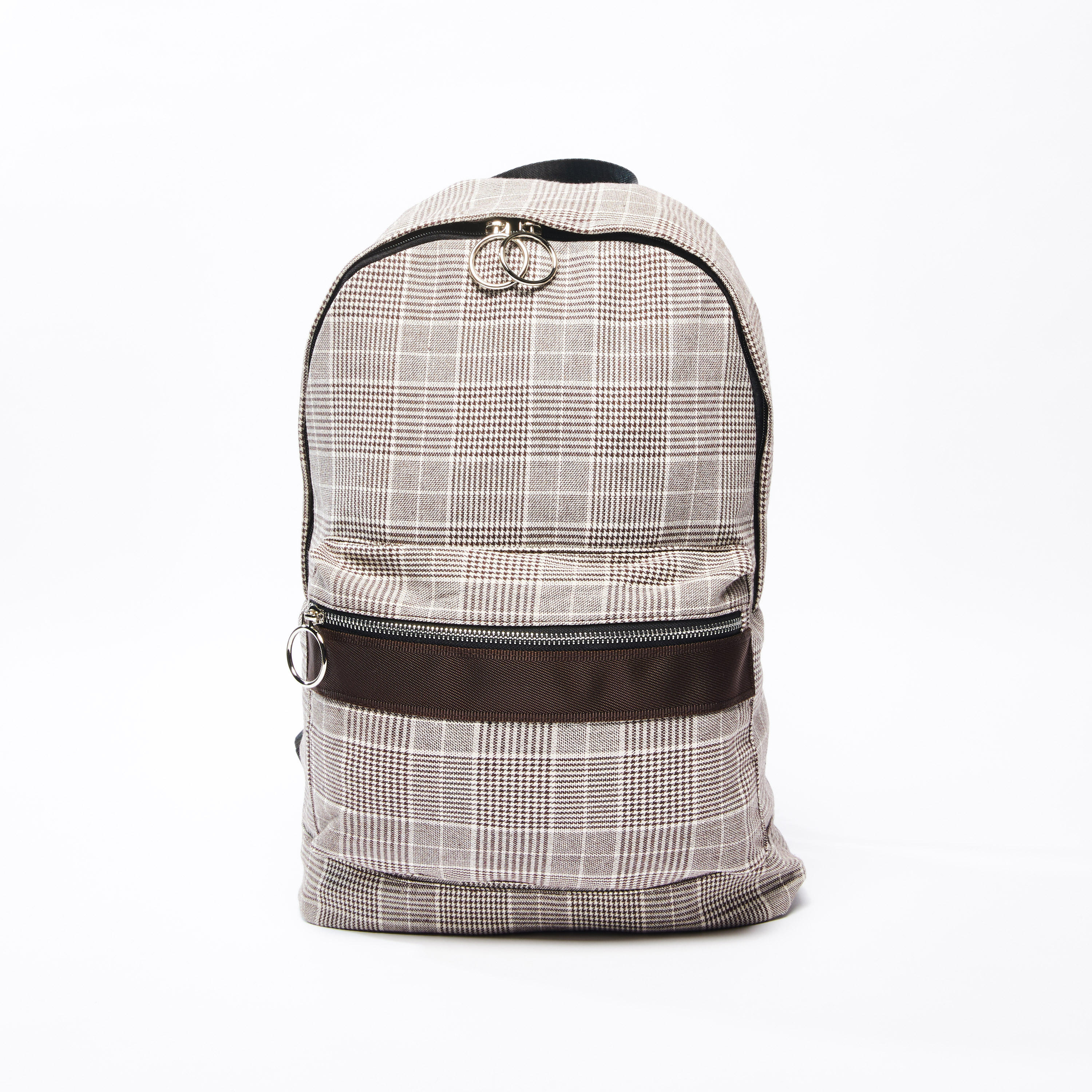 حقيبة ظهر كاروهات بسحّاب إغلاق وحمّالات خلفية قابلة للتعديل-men-bags-image-5