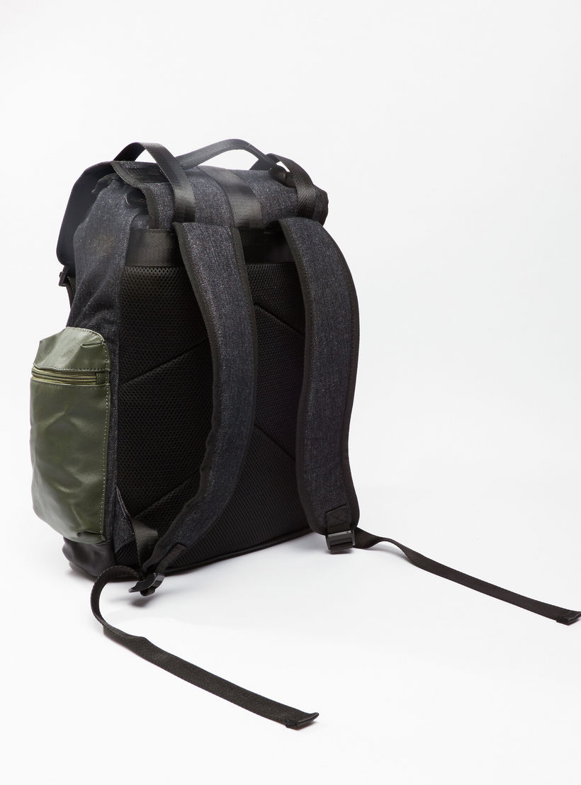 Textured Backpack with Flap-men-bags-image-3