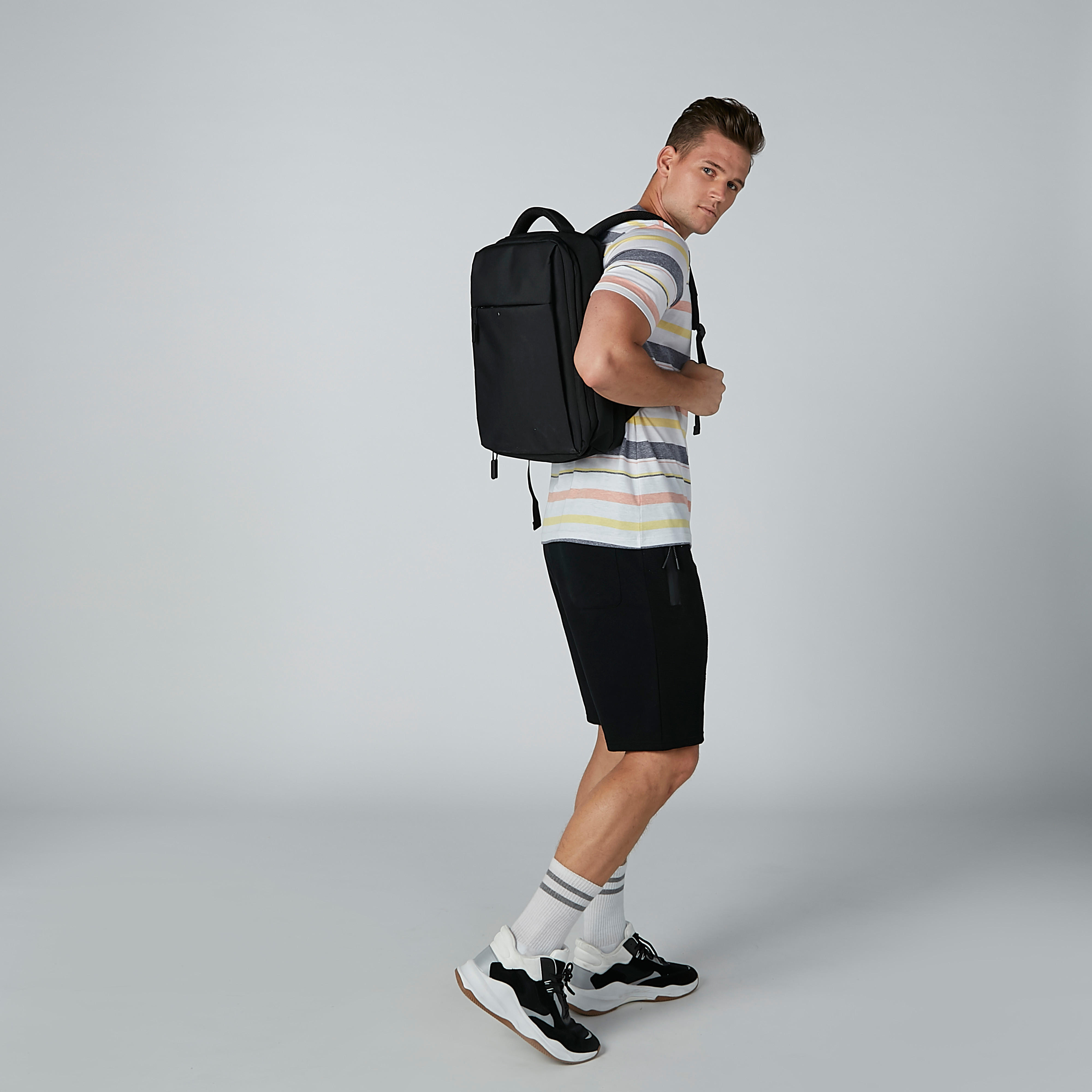 Backpack with Adjustable Shoulder Straps and Laptop Compartment-men-bags-image-2