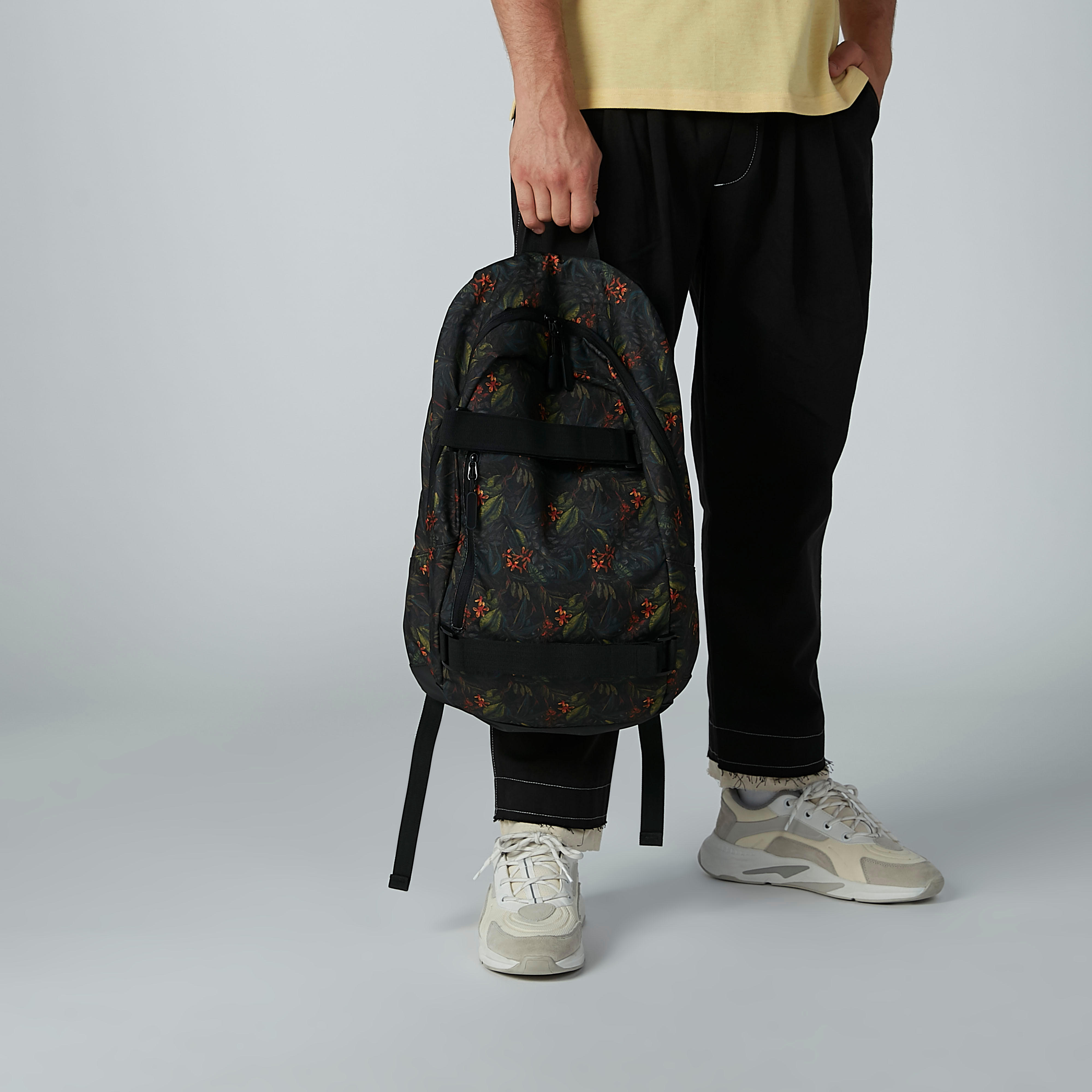 Floral Printed Backpack with Zip Closure-men-bags-image-2