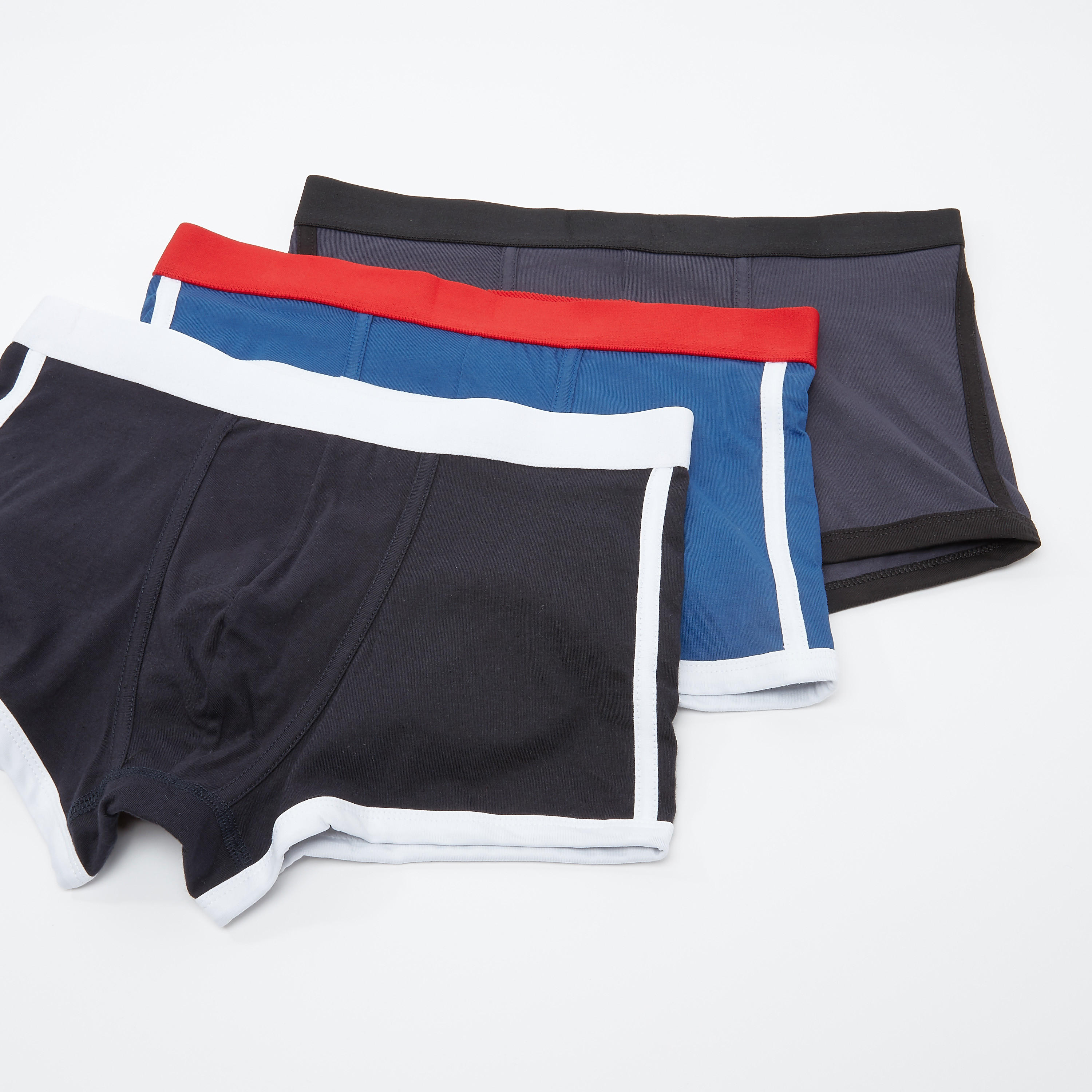 Set of 3 - Tape Detail Trunks with Elasticised Waistband-men-clothing-innerwear-underwear-image-1