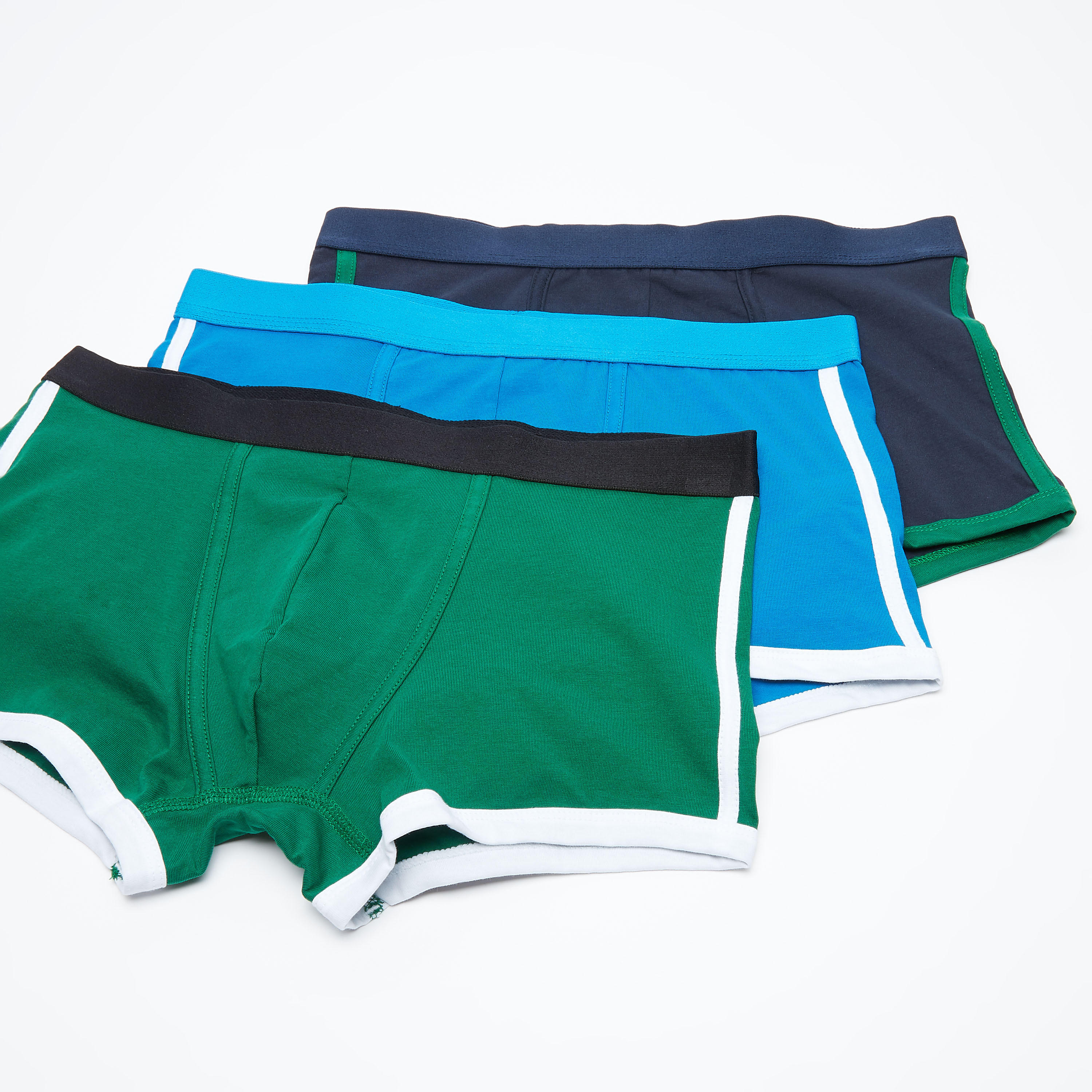 Set of 3 - Colour Block Trunks with Elasticised Waistband-men-clothing-innerwear-underwear-image-1