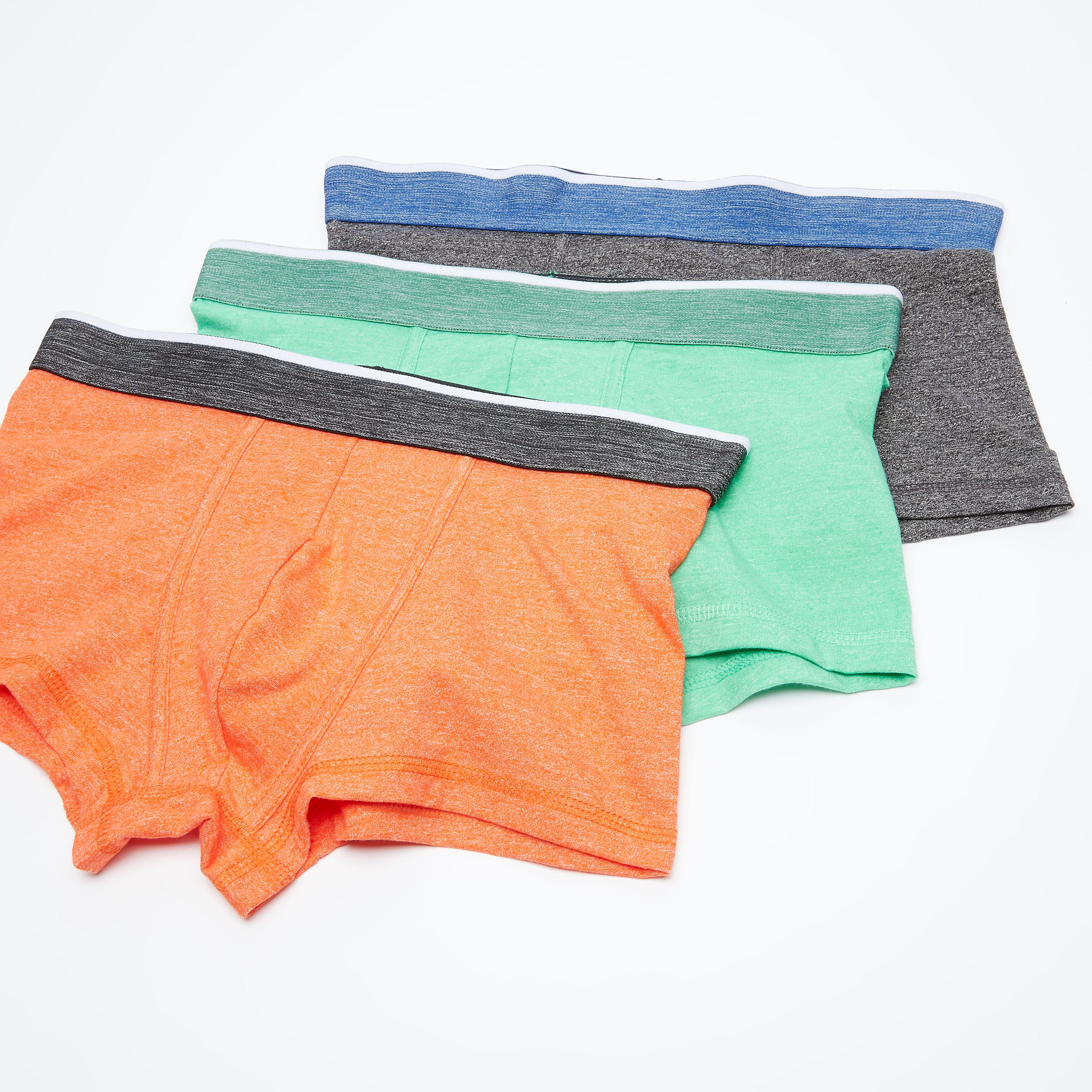 Set of 3 - Plain Trunks with Elasticised Waistband-men-clothing-innerwear-underwear-image-1