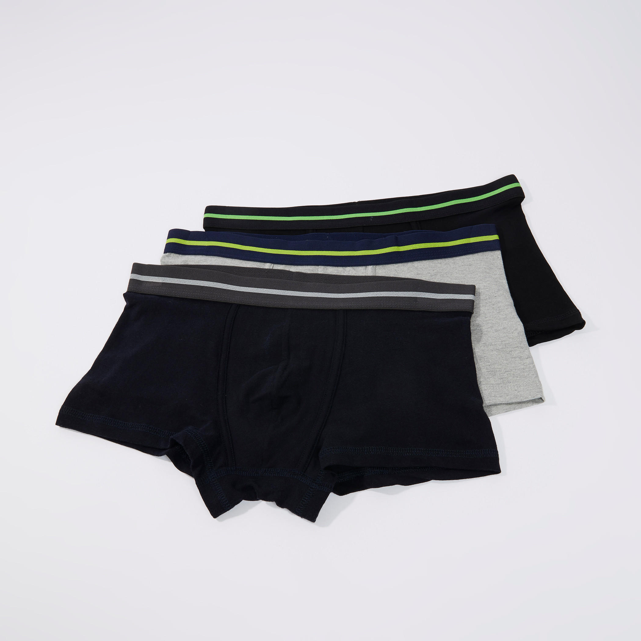 سراويل داخلية سادة بخصر مطّاطي مخطط - طقم من 3 قطع-men-clothing-innerwear-underwear-image-1