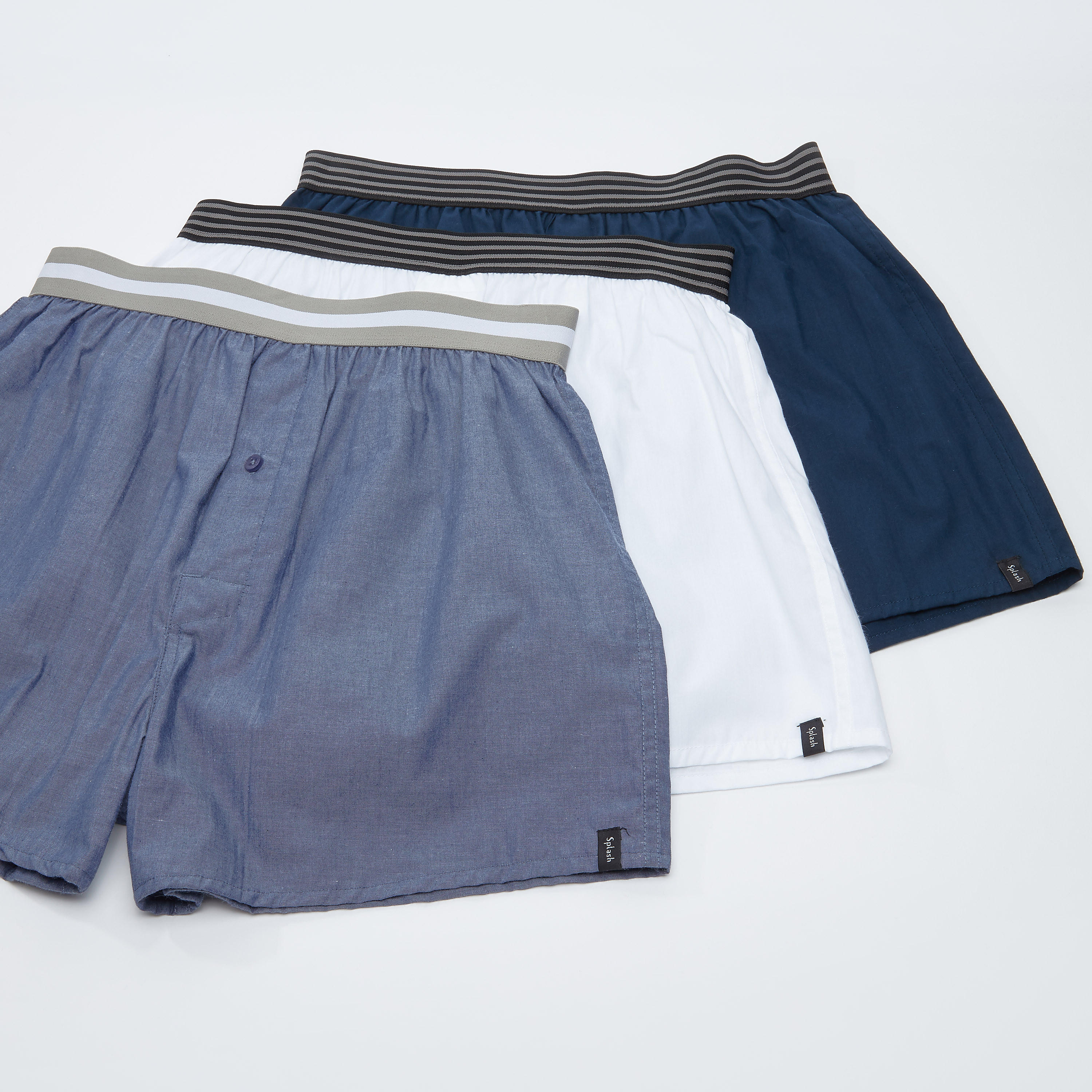 سراويل بوكسر متنوعة بخصر مطّاطي عريض - طقم من 3 قطع-men-clothing-innerwear-underwear-image-1