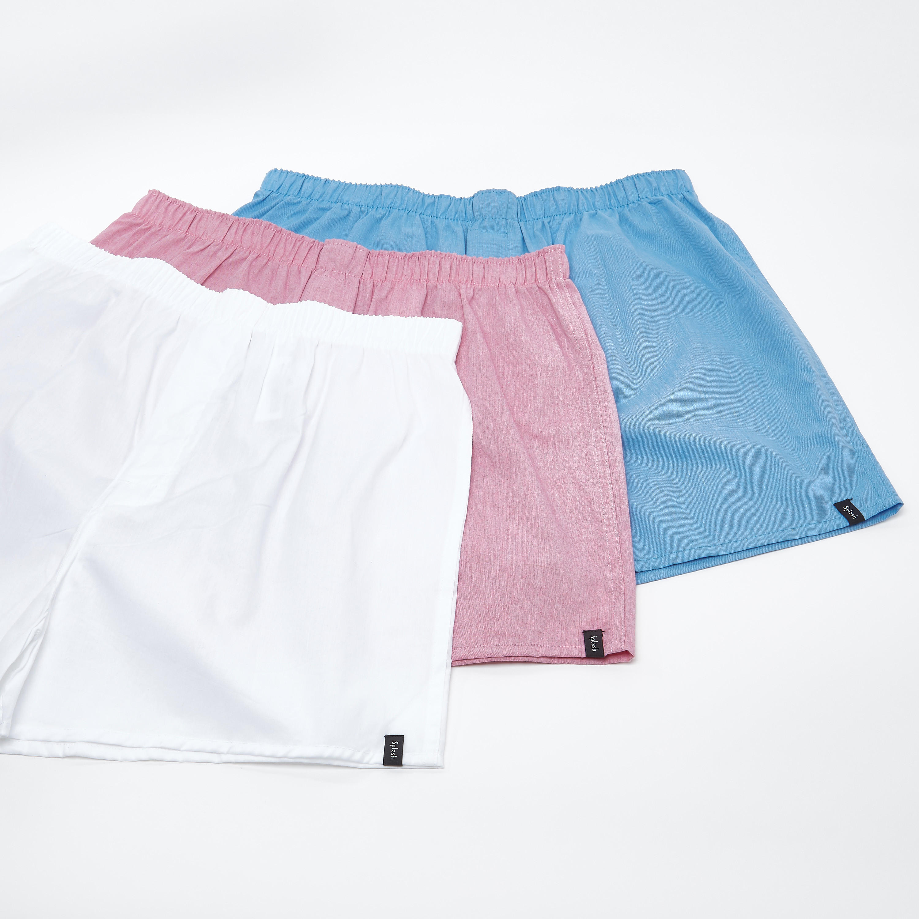 سراويل بوكسر سادة بخصر مطّاطي - طقم من 3 قطع-men-clothing-innerwear-underwear-image-1