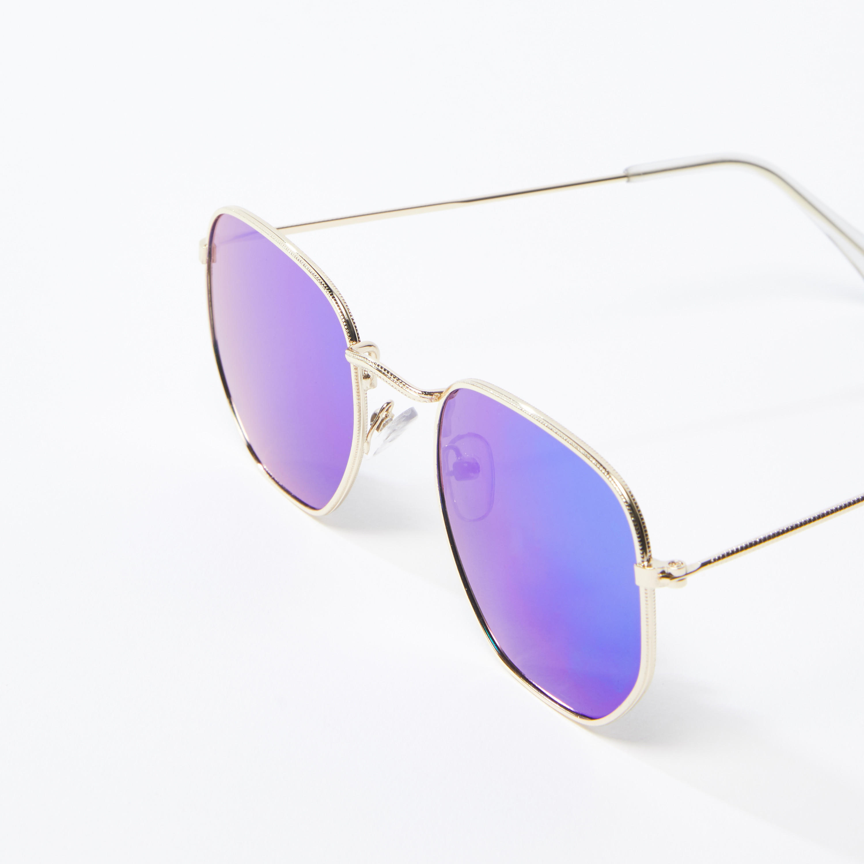 نظارة شمسية بإطار كامل ميتاليك ووسادات أنف شفّافة-men-sunglasses-image-4