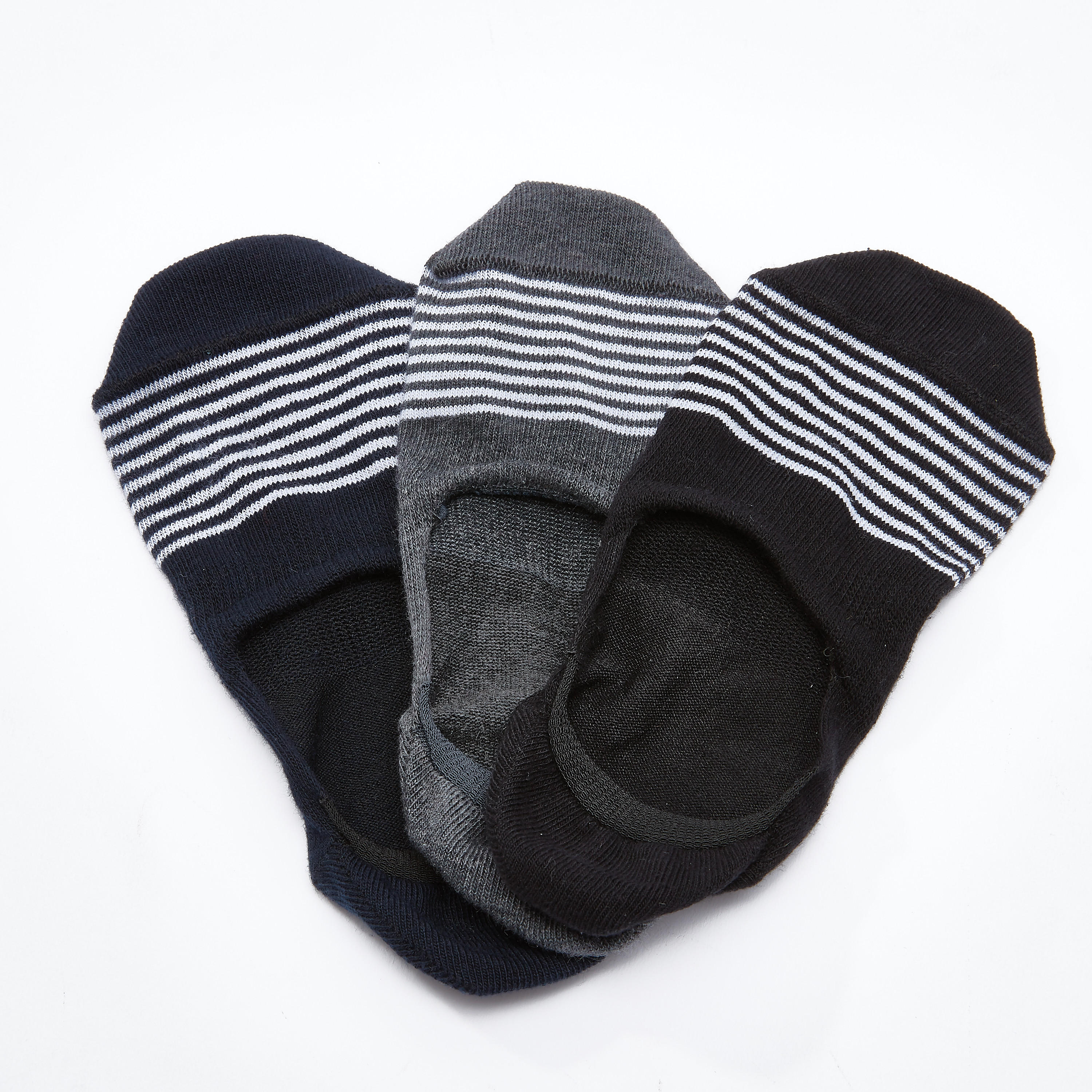 جوارب مضلّعة غير مرئية بتقليمات - طقم من 3 أزواج-men-socks-image-1