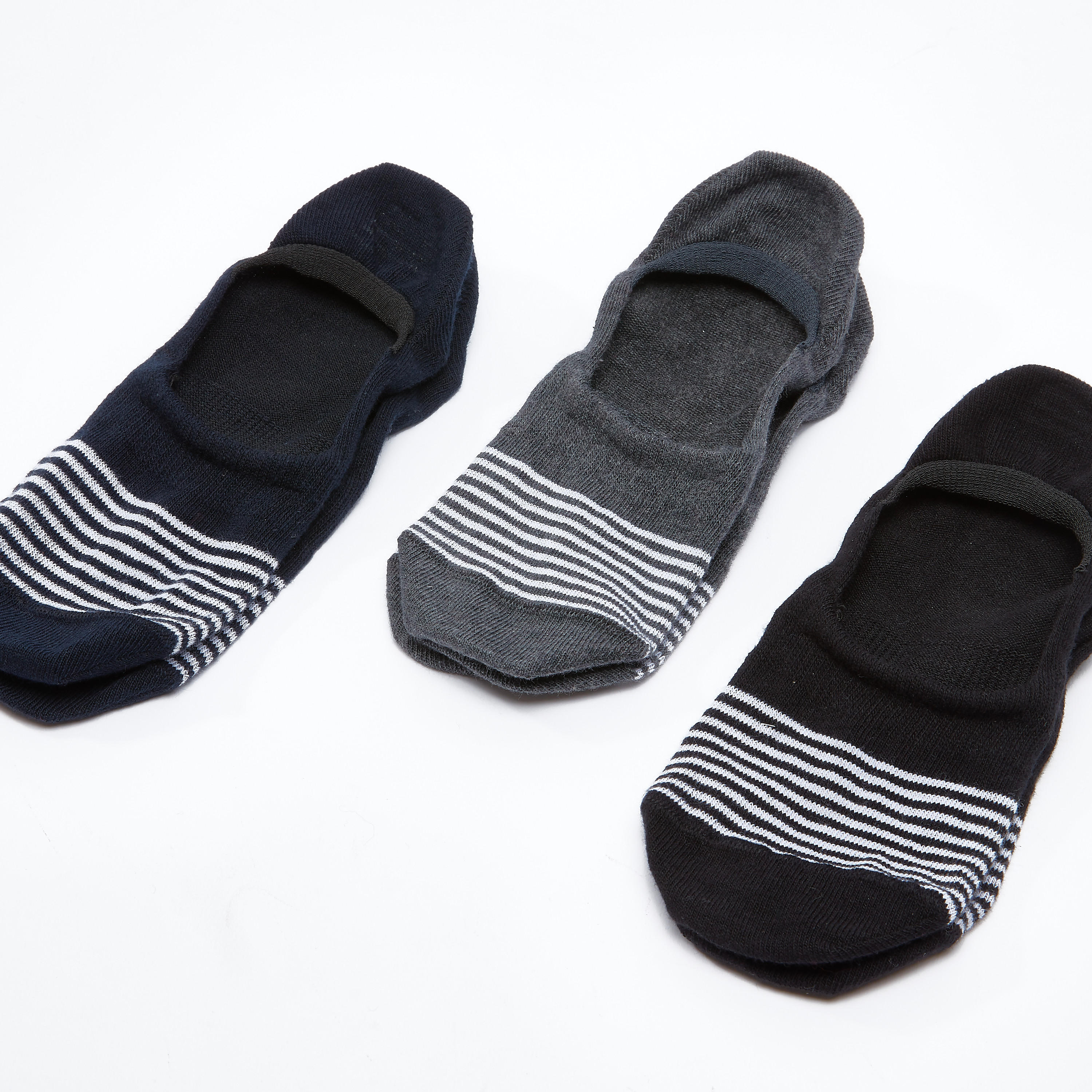 جوارب مضلّعة غير مرئية بتقليمات - طقم من 3 أزواج-men-socks-image-2