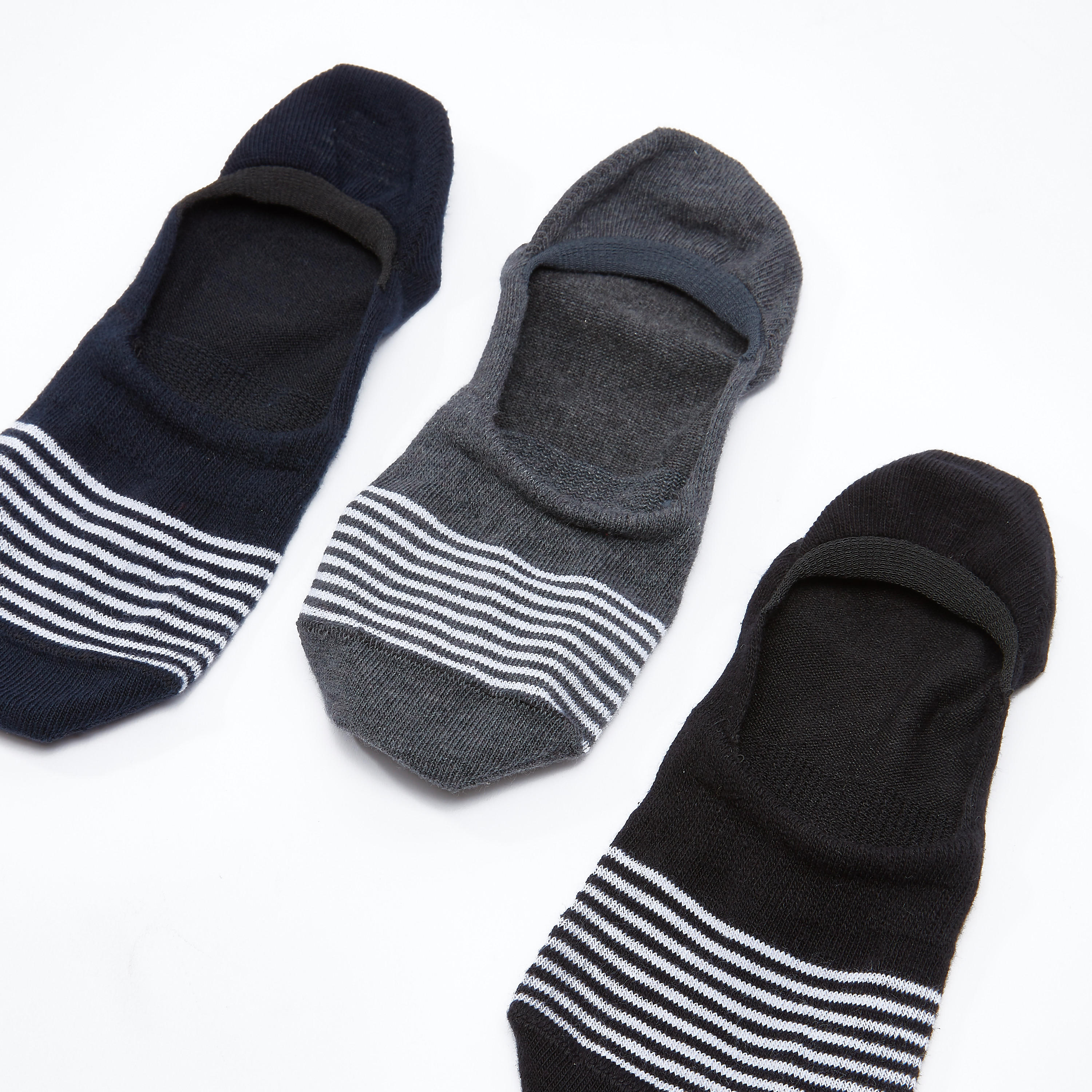 جوارب مضلّعة غير مرئية بتقليمات - طقم من 3 أزواج-men-socks-image-3